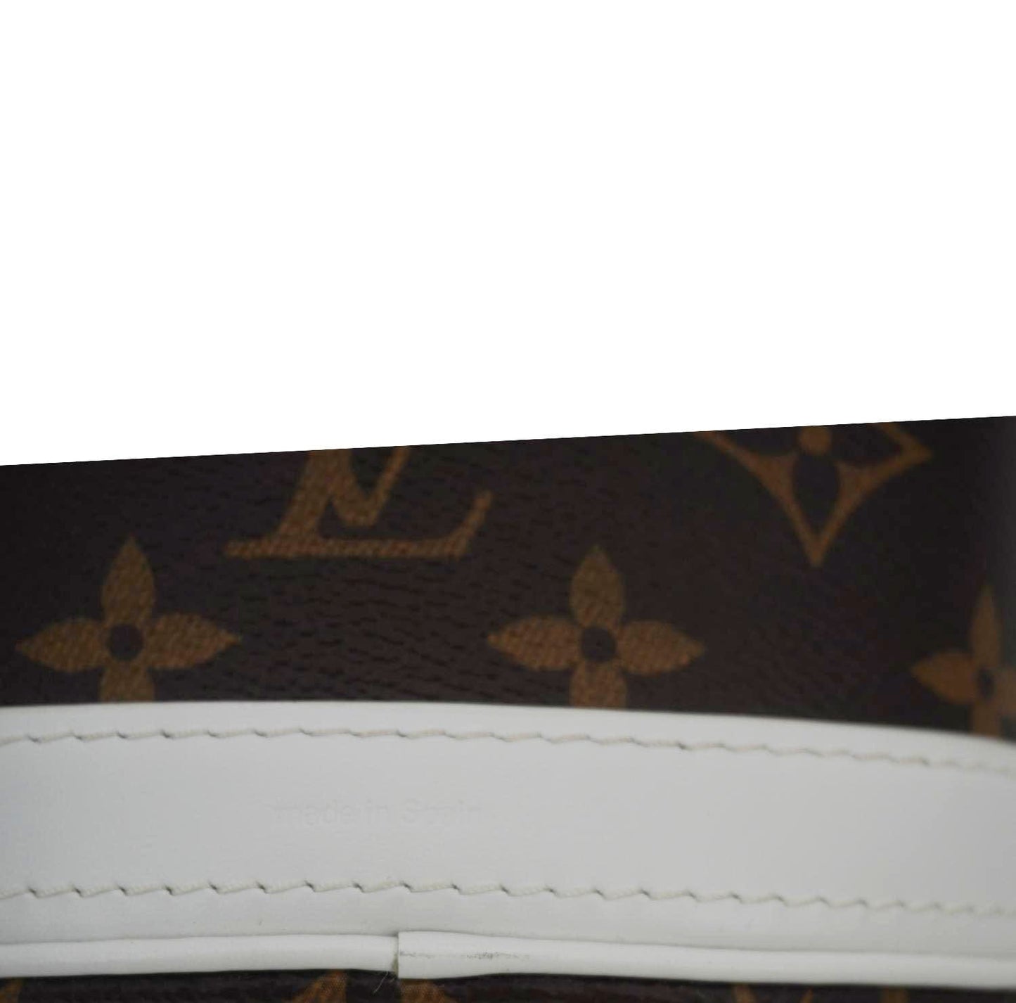 LOUIS VUITTON  Nano Bucket Monogram Canvas Crossbody Bag White