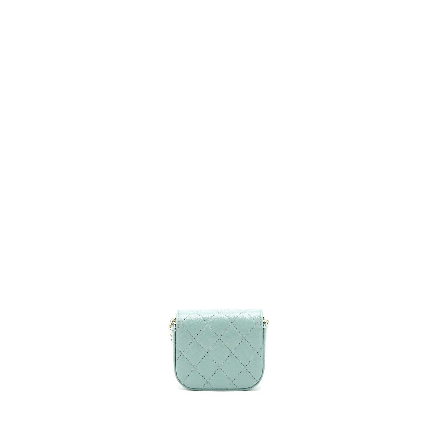 Chanel mini Flap Vanity with chain Caviar greyish green L