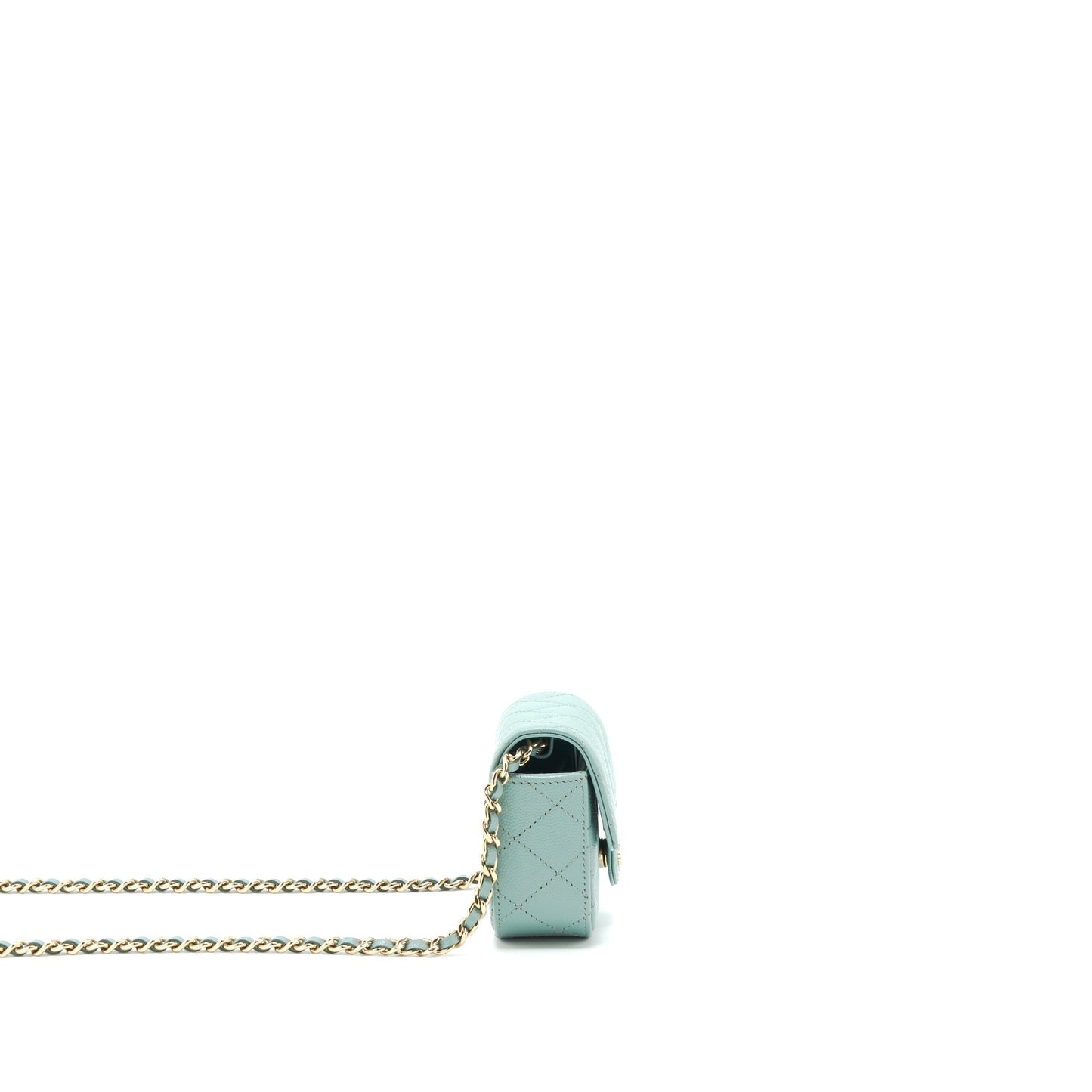 Chanel mini Flap Vanity with chain Caviar greyish green L