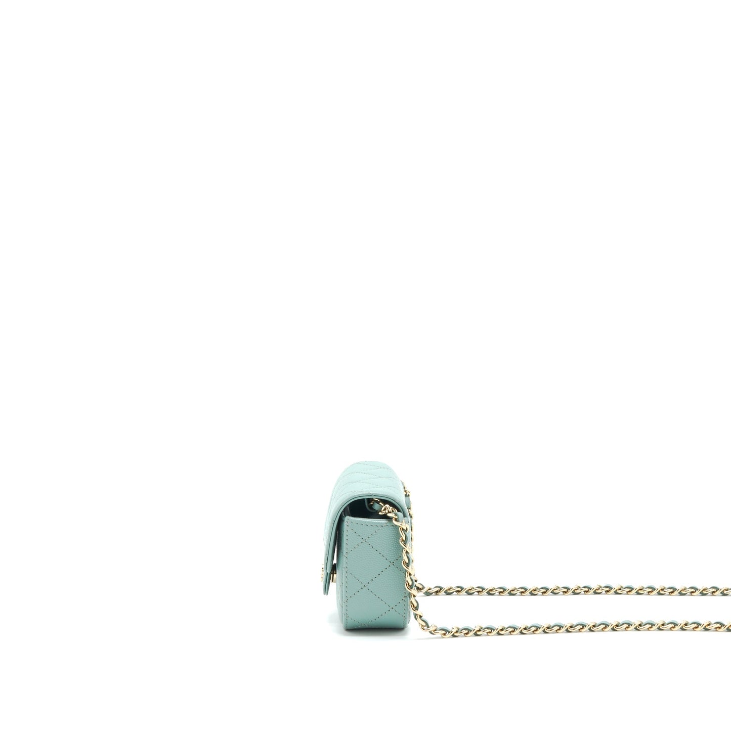Chanel mini Flap Vanity with chain Caviar greyish green L