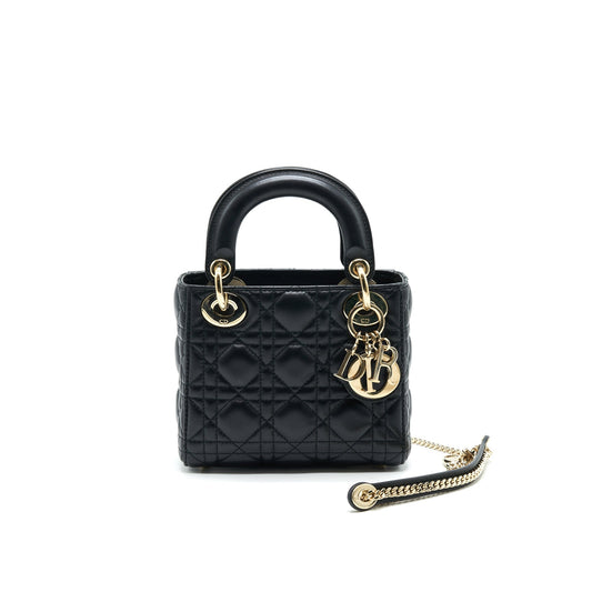 Dior mini Lady Dior Lambskin black with