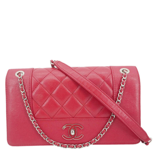 Chanel Mademoiselle Flap Sheepskin Leather Crossbody Bag Pink