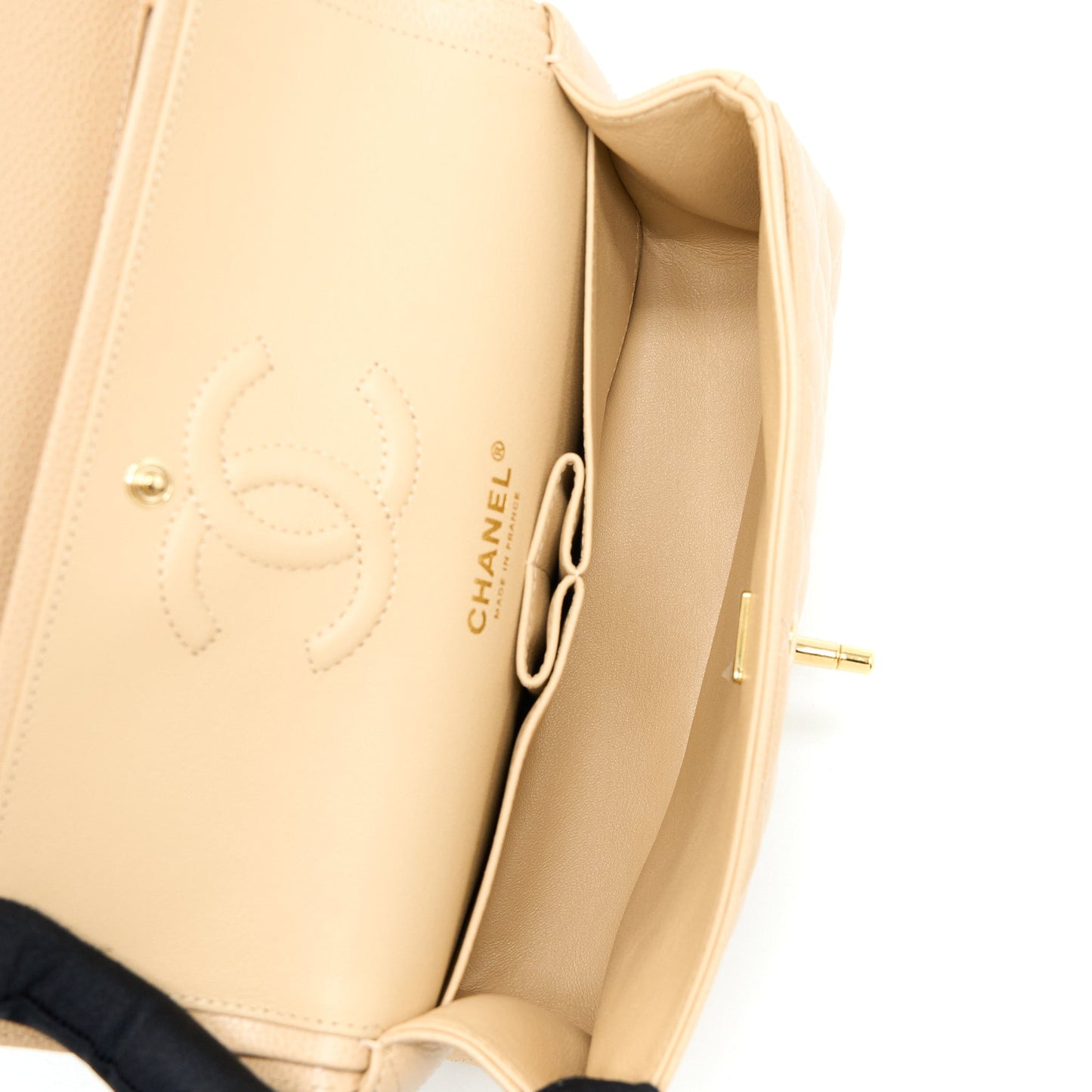 Chanel Small Classic Double Flap Bag Caviar Beige (Microchip)