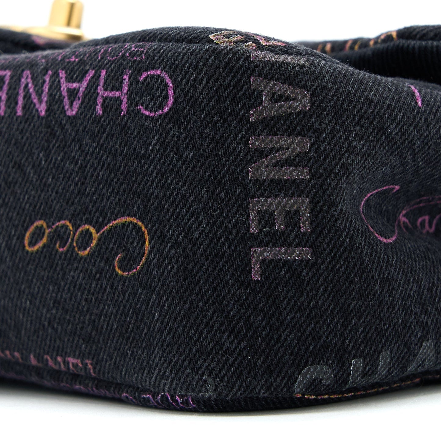 Chanel 22P Black Denim Flap Bag Brushed (Microchip)