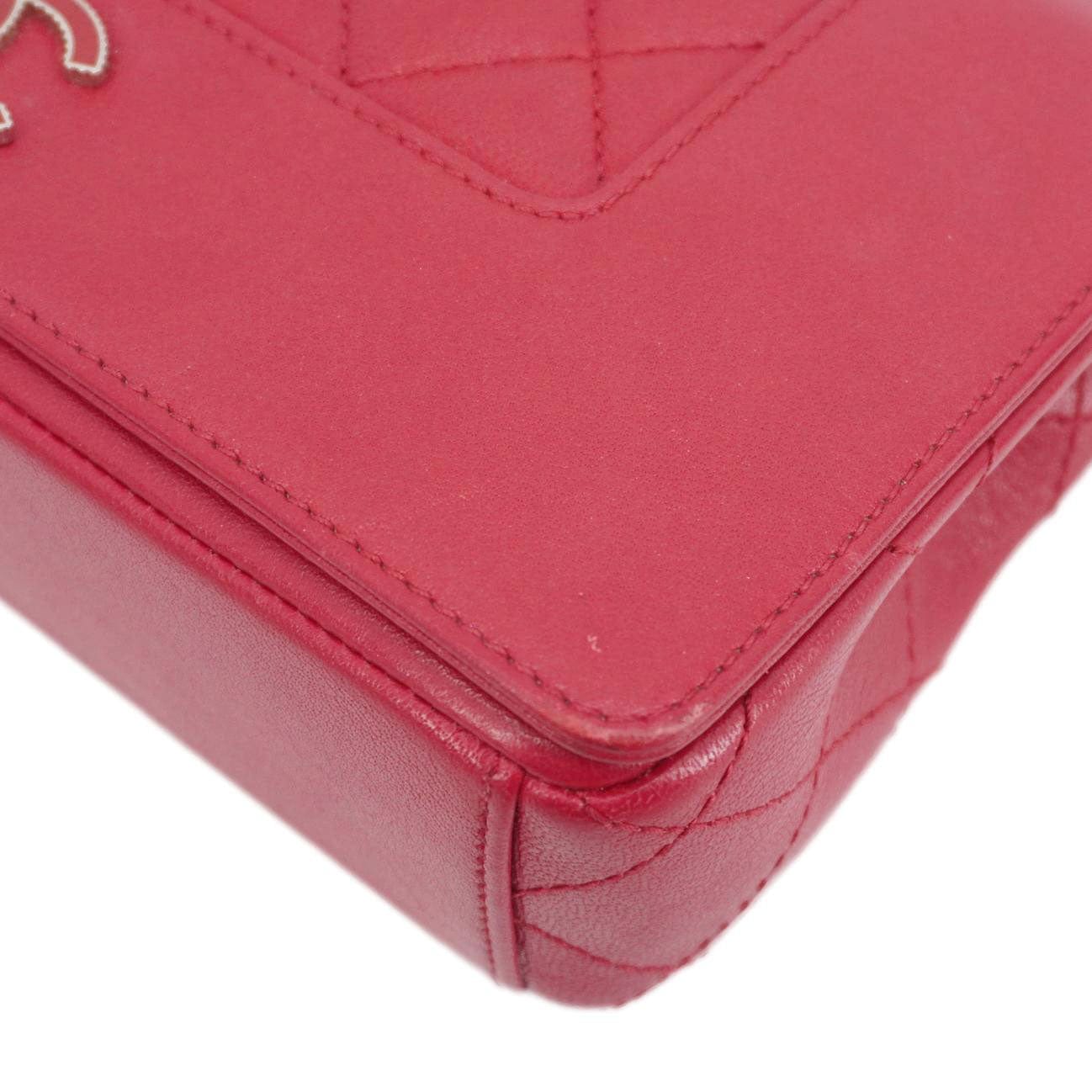 CHANEL Mademoiselle  Flap Sheepskin Leather Crossbody Bag Pink