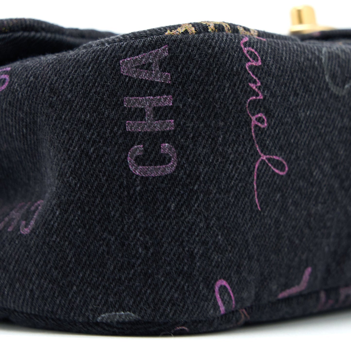 Chanel 22P Black Denim Flap Bag Brushed (Microchip)