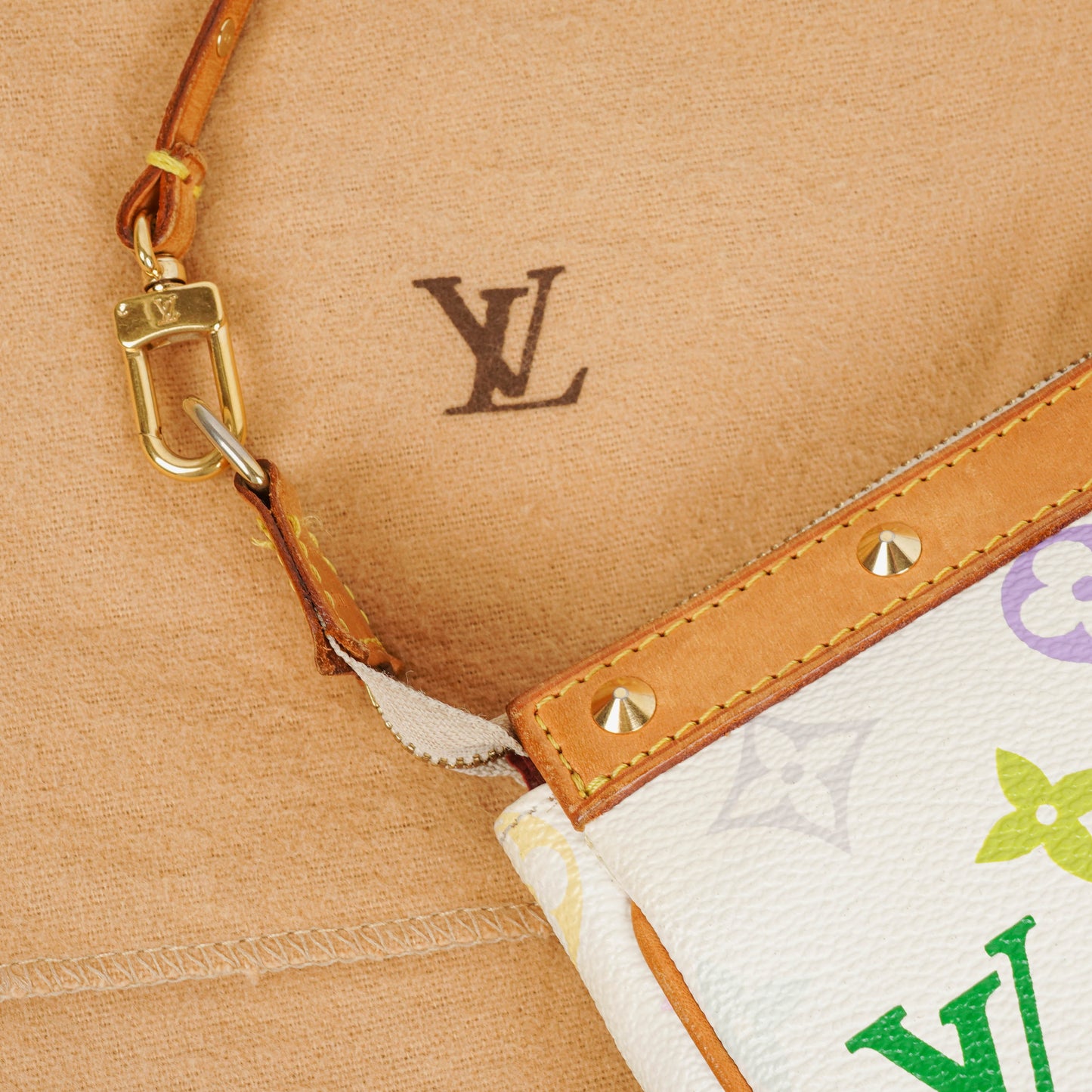 Louis Vuitton Takashi Murakami Pochette Accessoire Multicolor Clutch Handbag