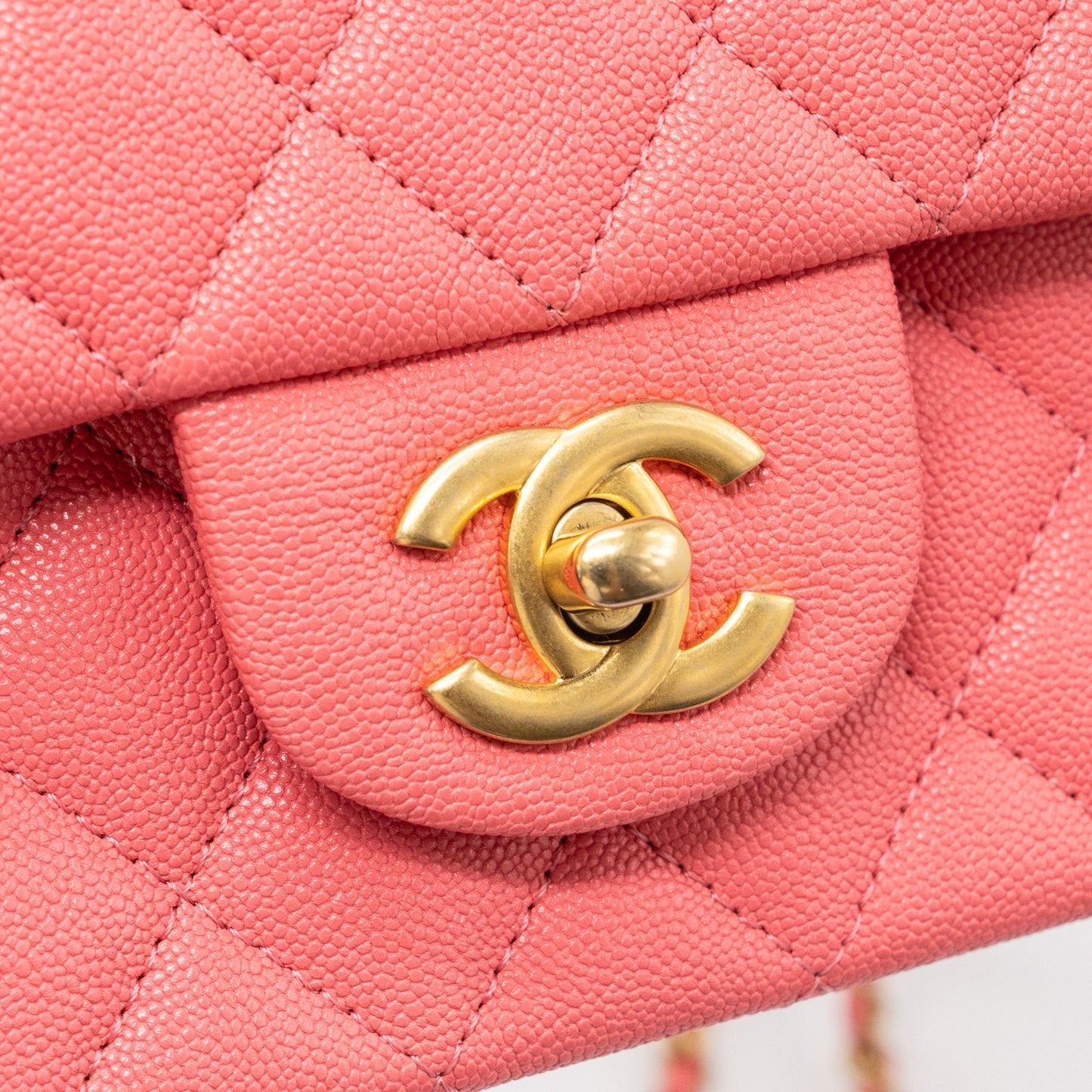 Chanel Top Handle Mini Rectangular Flap Bag Caviar Pink