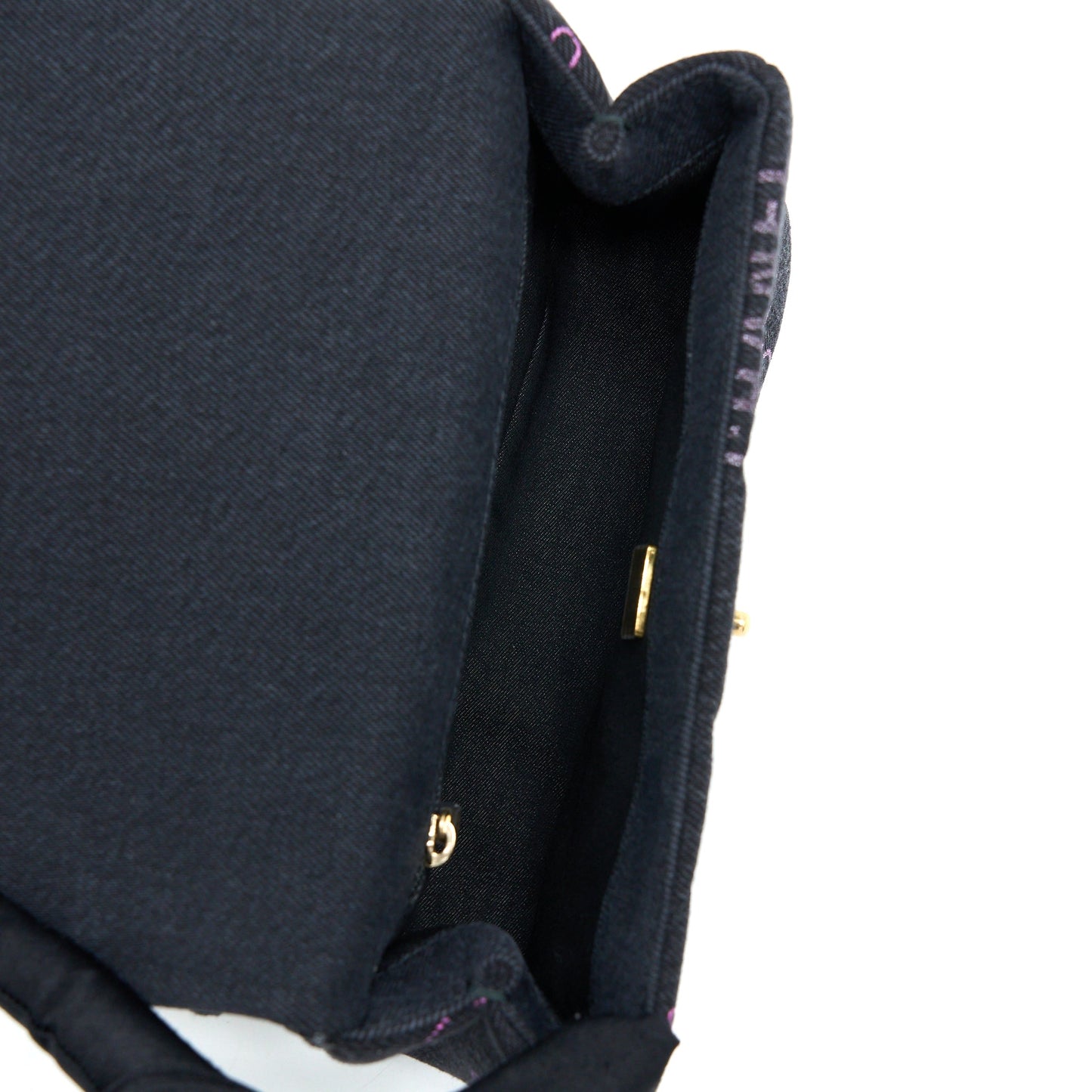 Chanel 22P Black Denim Flap Bag Brushed (Microchip)