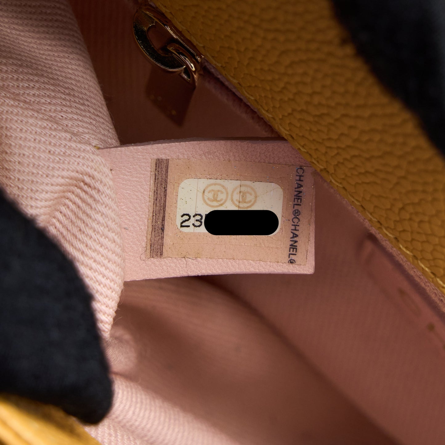Chanel Giant CC Logo Messenger Flap Bag Caviar Yellow L