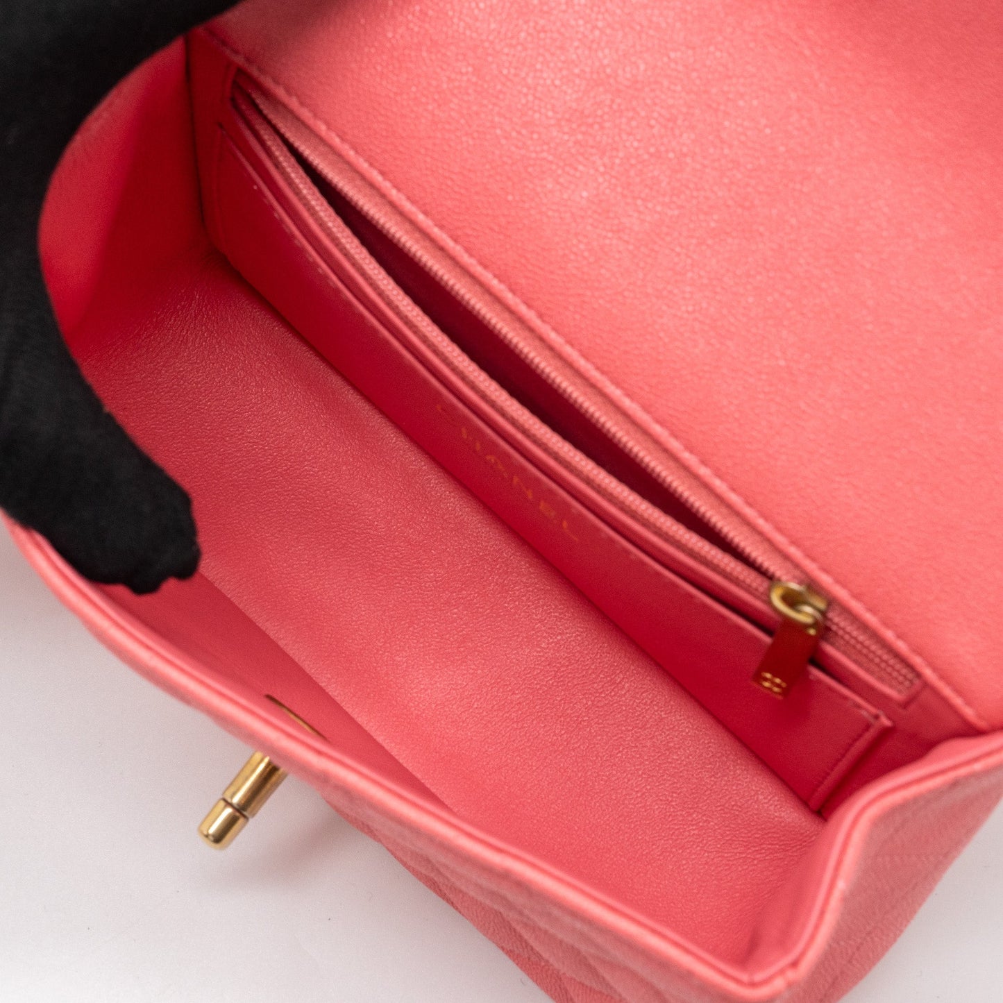 Chanel Top Handle Mini Rectangular Flap Bag Caviar Pink