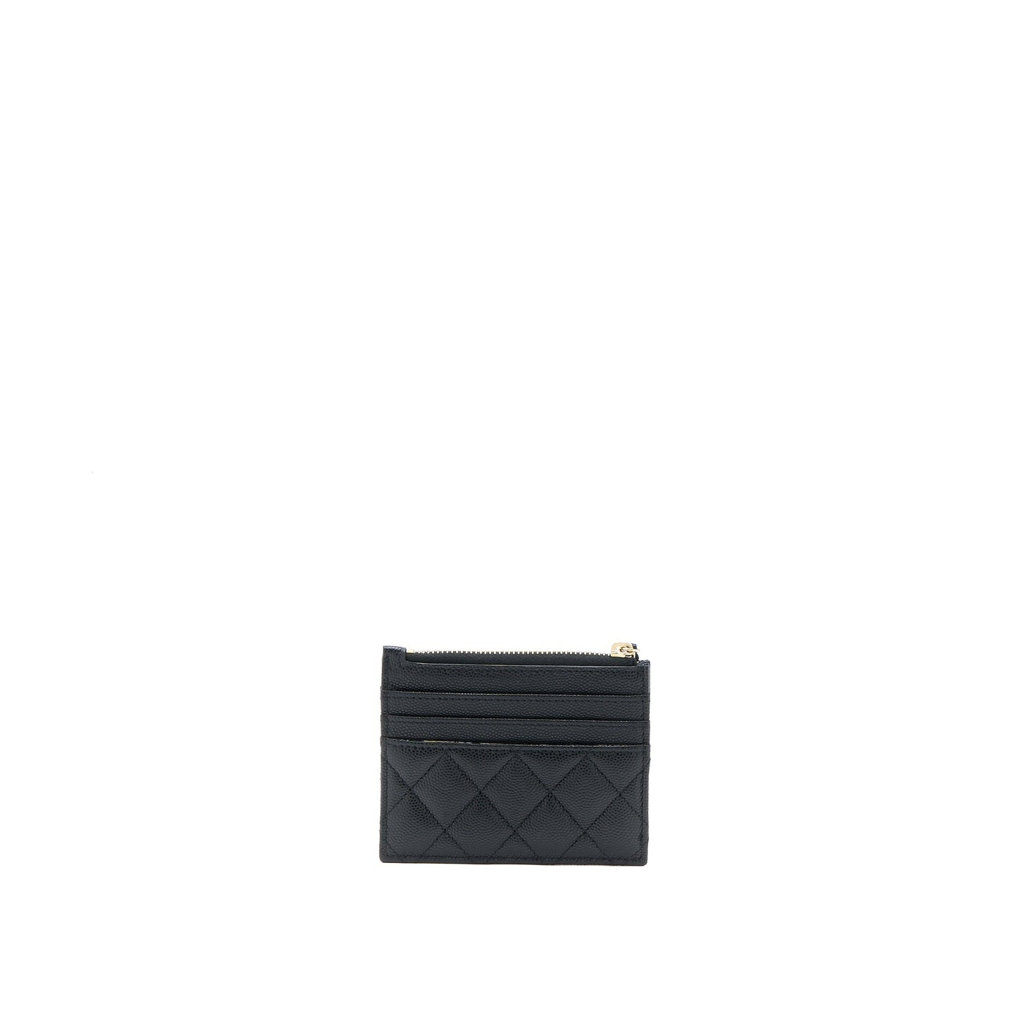 Chanel 23C Zipper Card Holder Caviar Black L (Microchip)