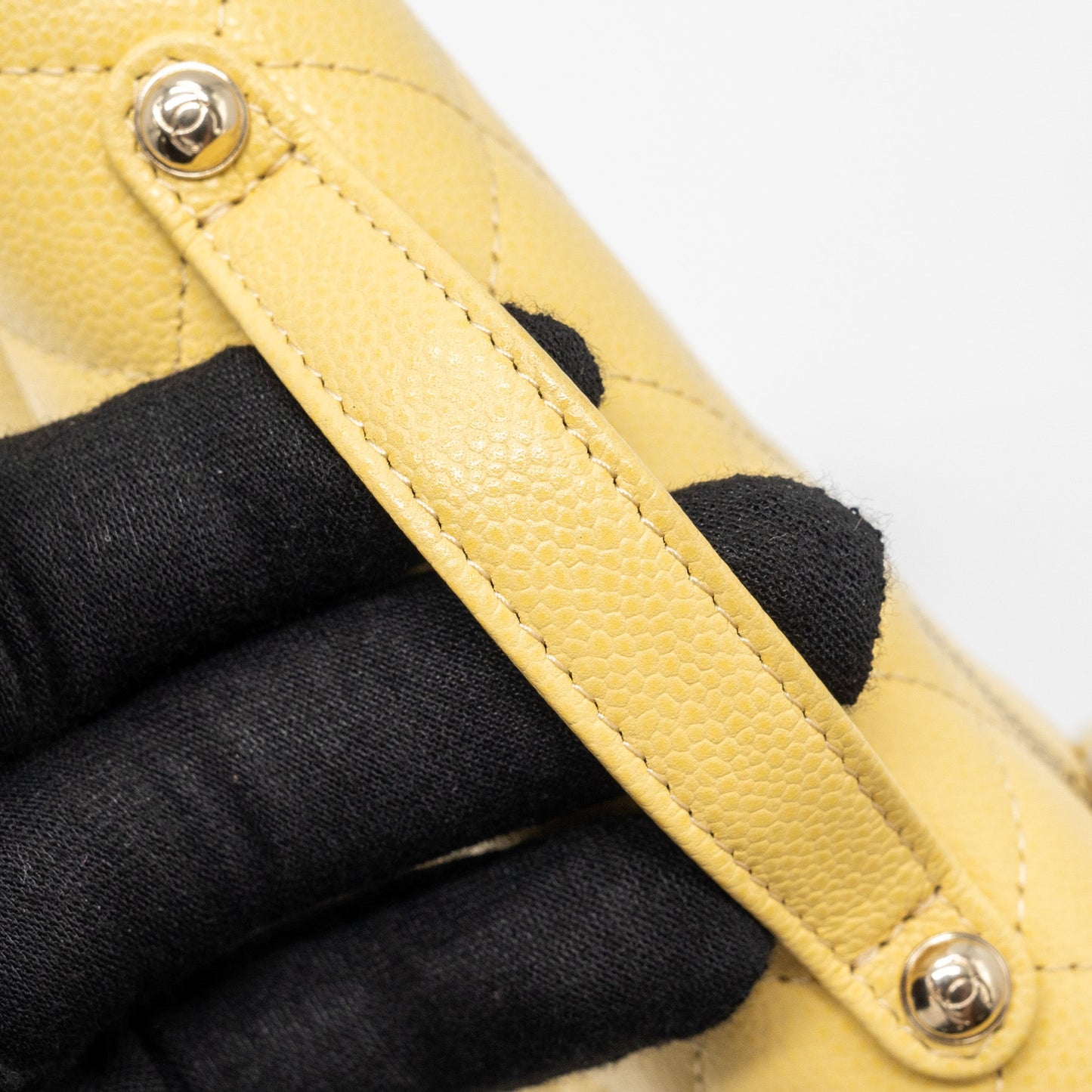 Chanel Mini Business Affinity Wallet On Chain Caviar Yellow L (microchip)