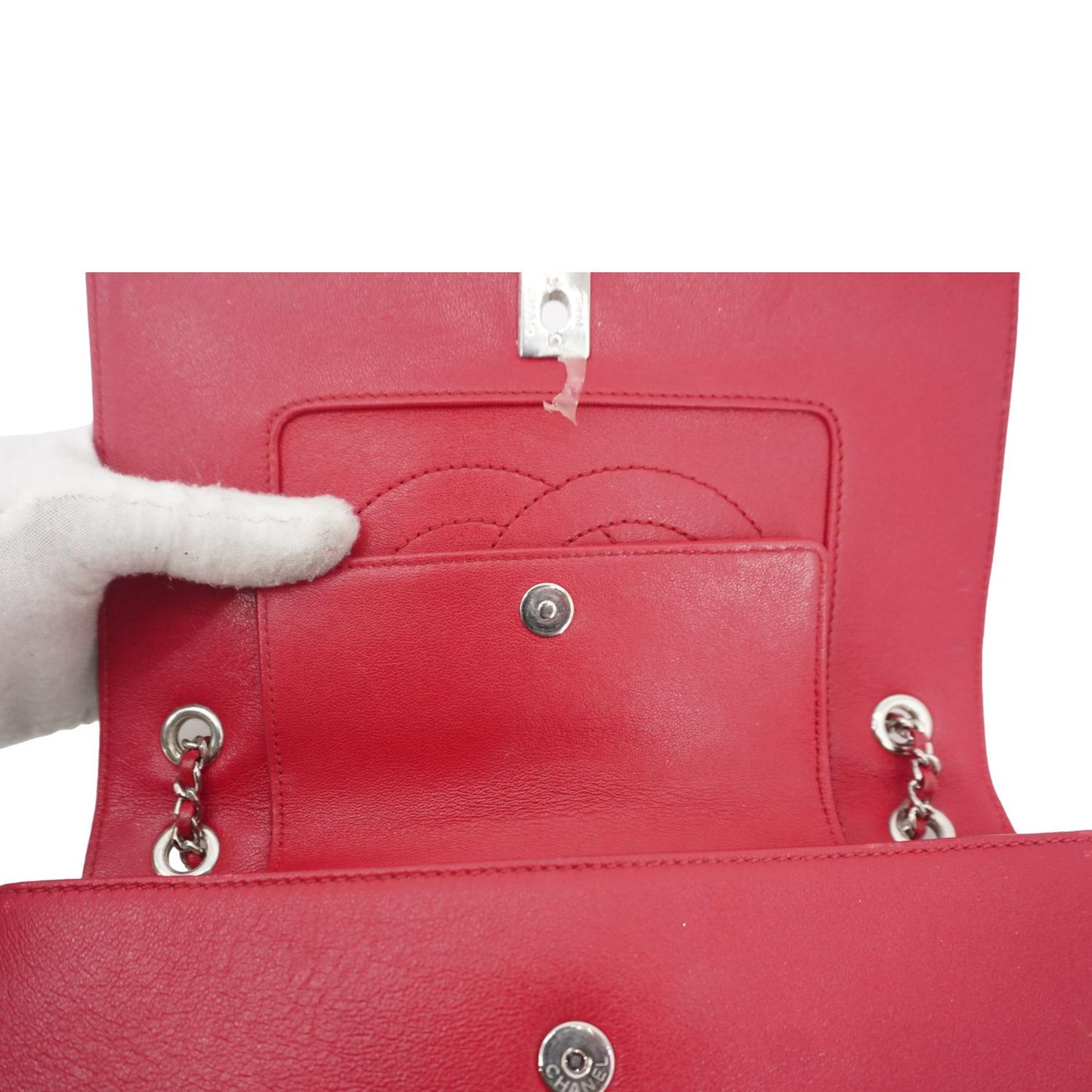CHANEL Mademoiselle  Flap Sheepskin Leather Crossbody Bag Pink