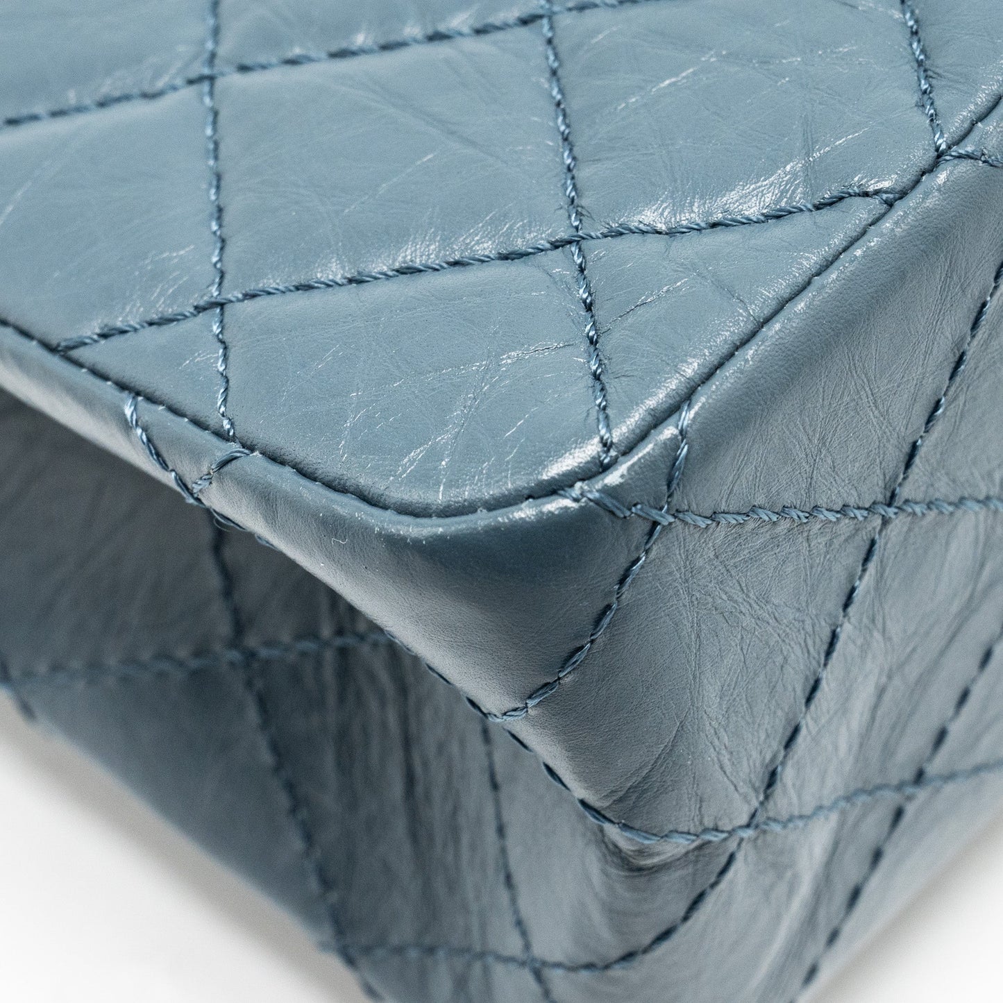 Chanel Large 2.55 reissue Flap Bag Aged Calfskin Petrol blue Ruthenium Hardware