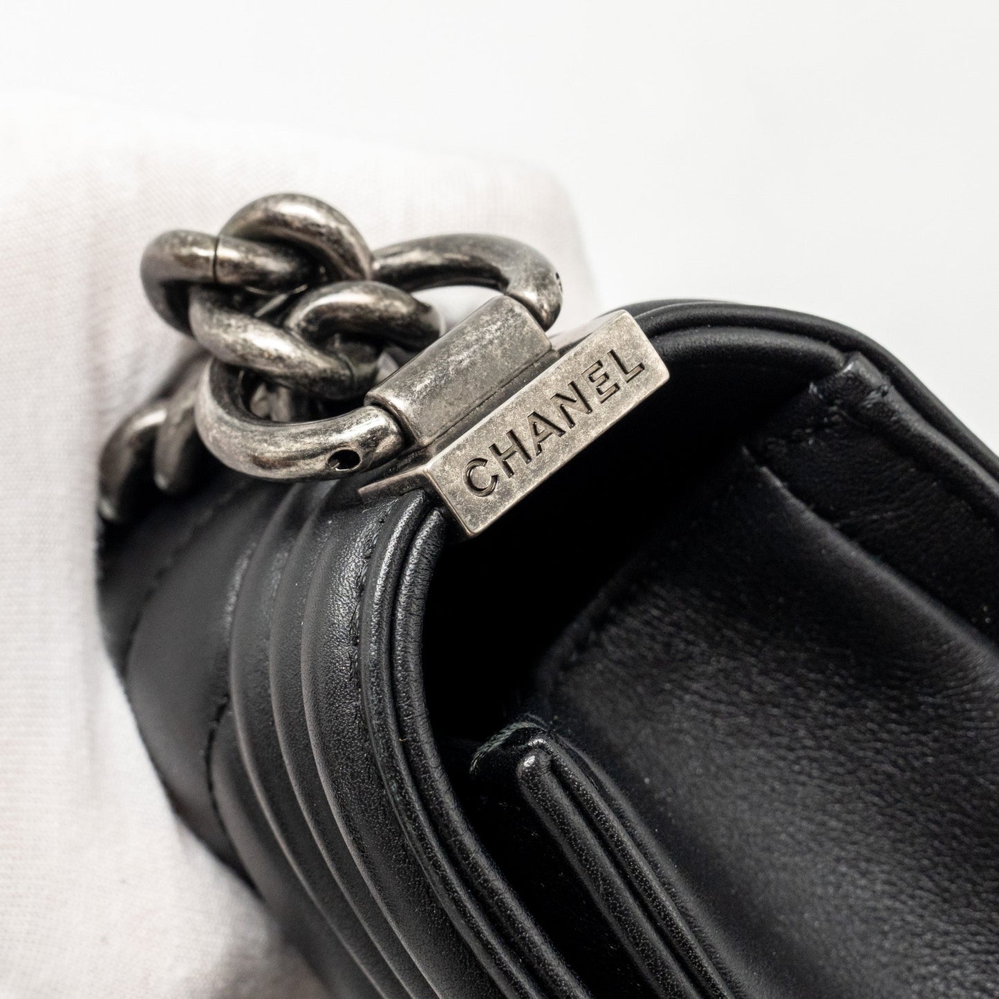 Chanel Small Boy Bag Lambskin Black Ruthenium