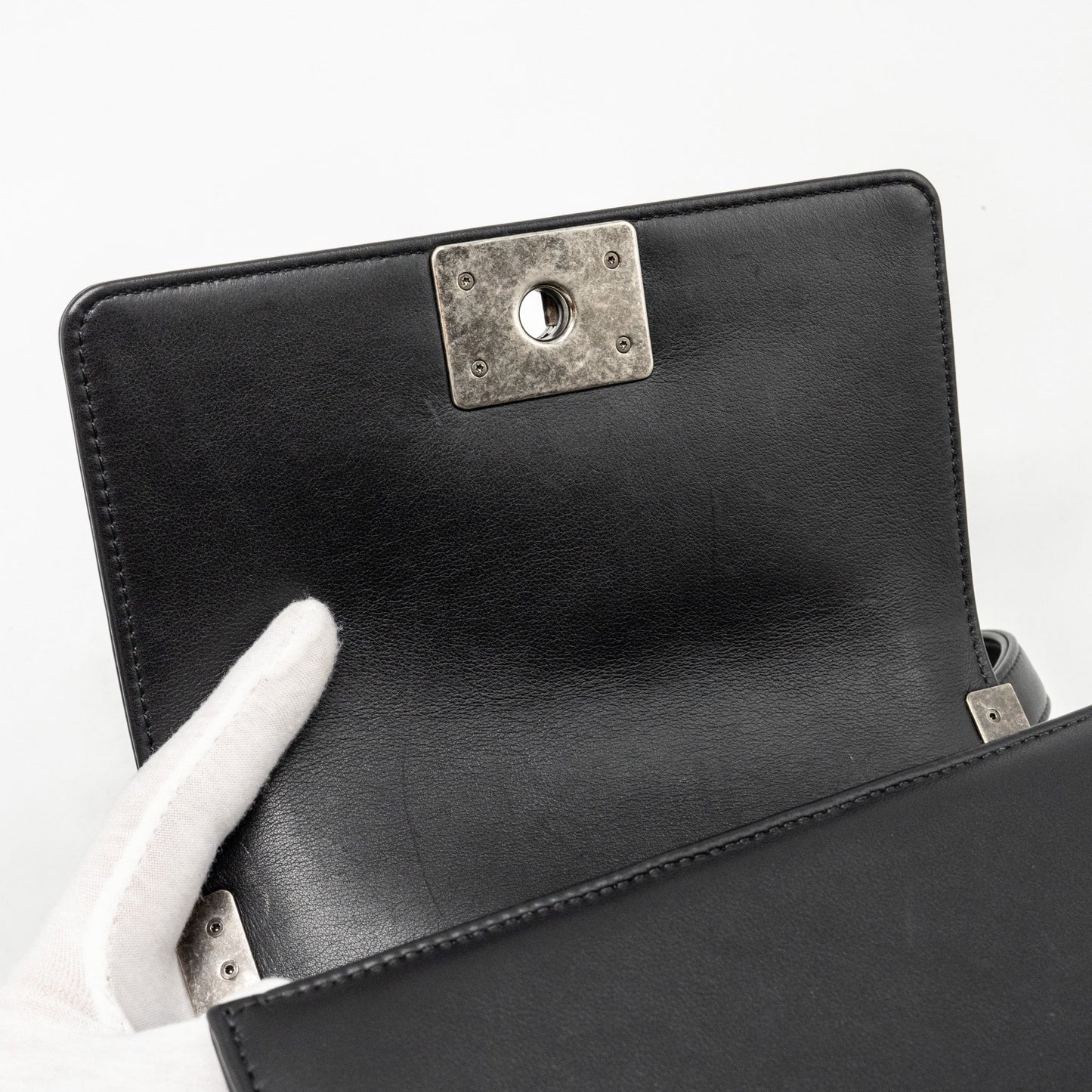 Chanel Small Boy Bag Lambskin Black Ruthenium