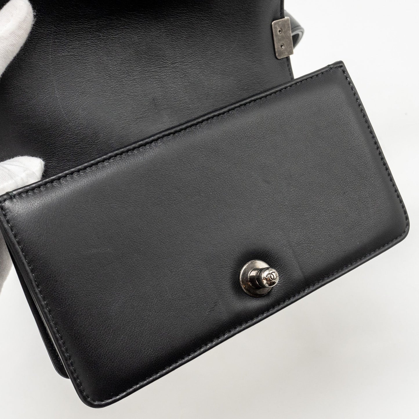 Chanel Small Boy Bag Lambskin Black Ruthenium