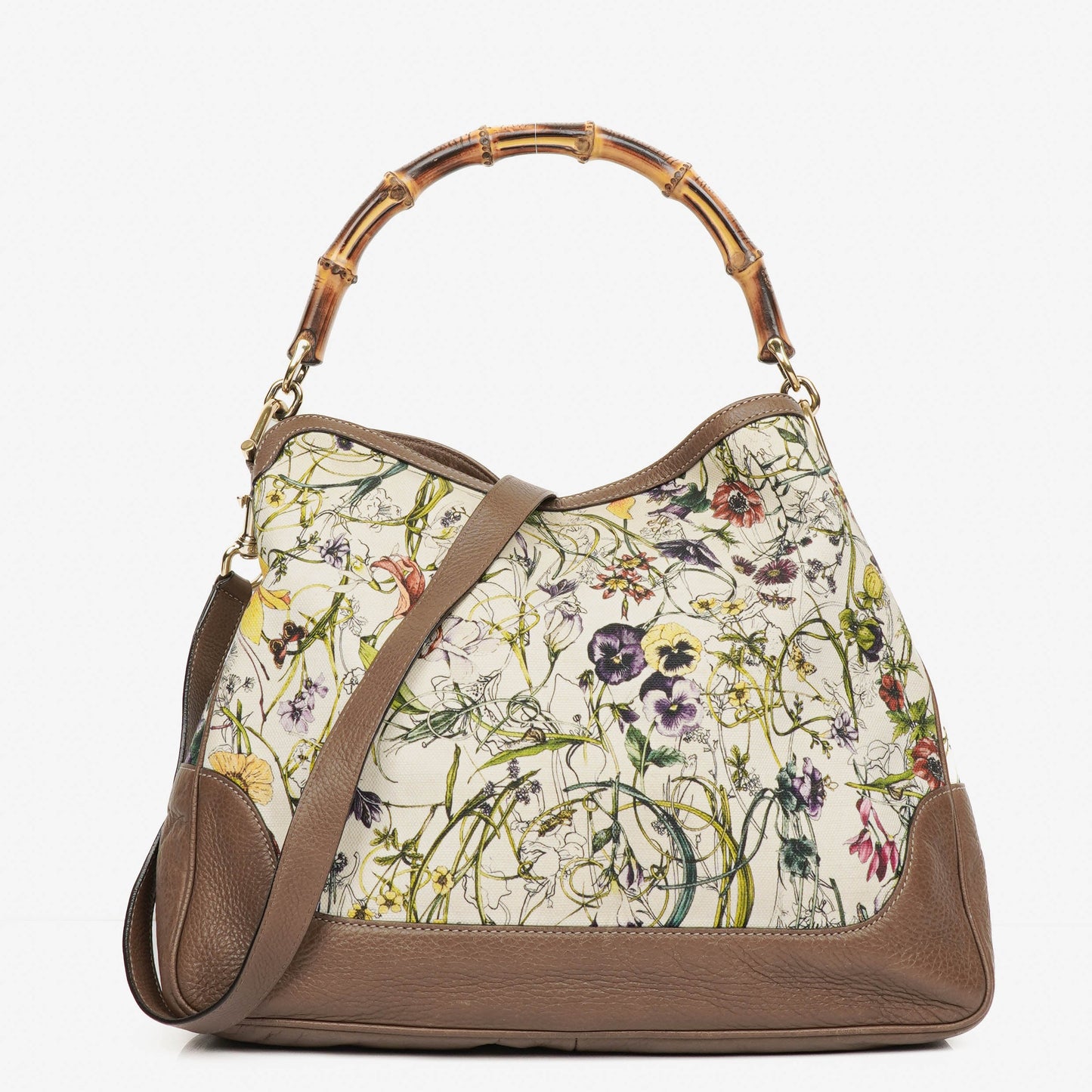 Gucci Bamboo Flora Diana Tote Bag