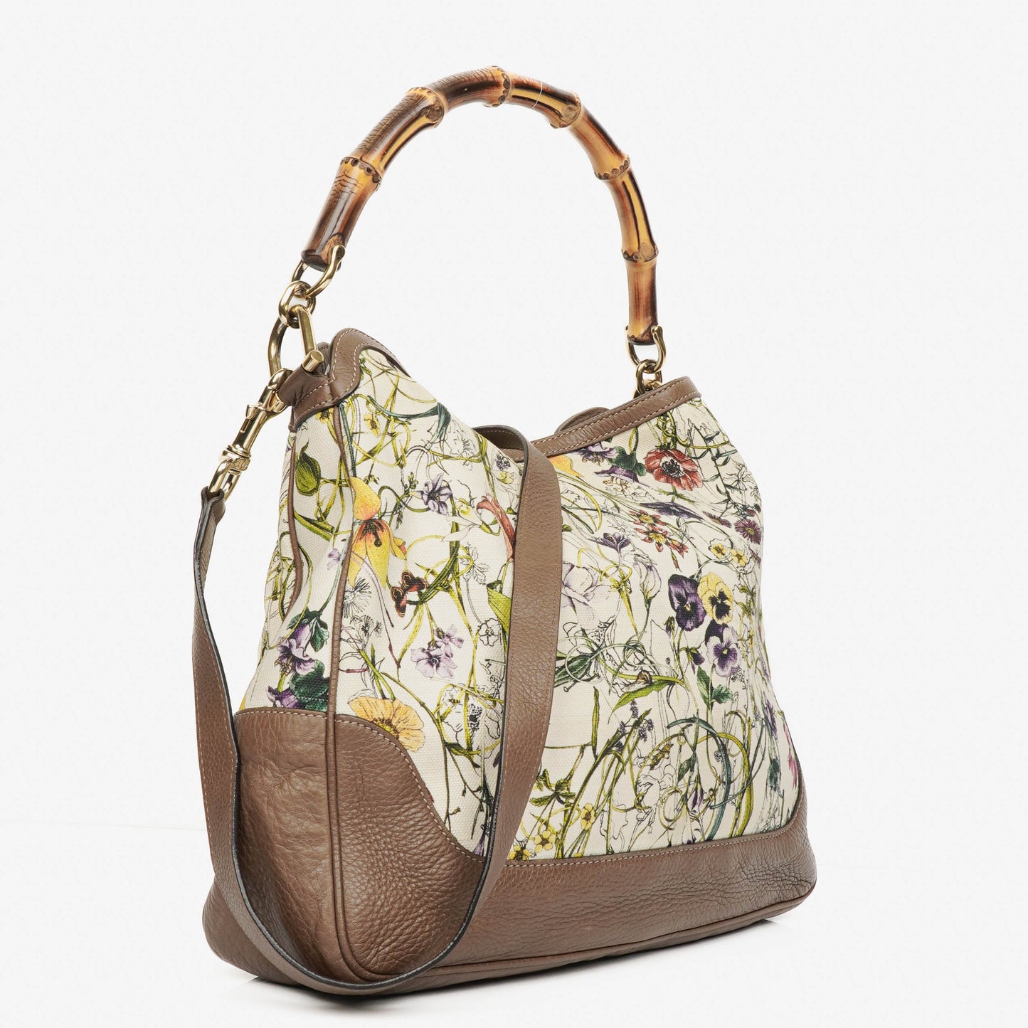 Gucci Bamboo Flora Diana Tote Bag