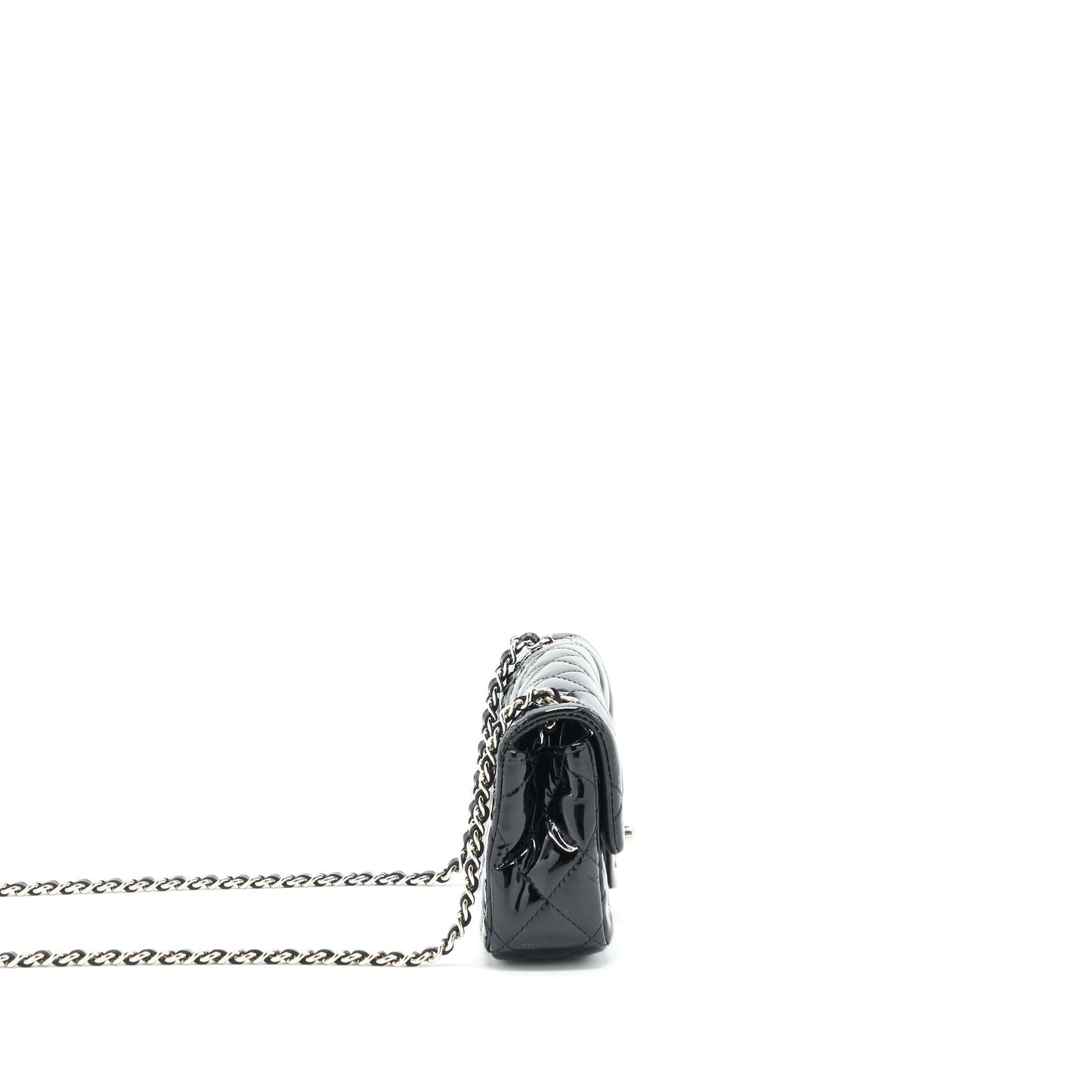 Chanel super mini Rectangular flap Bag Patent black
