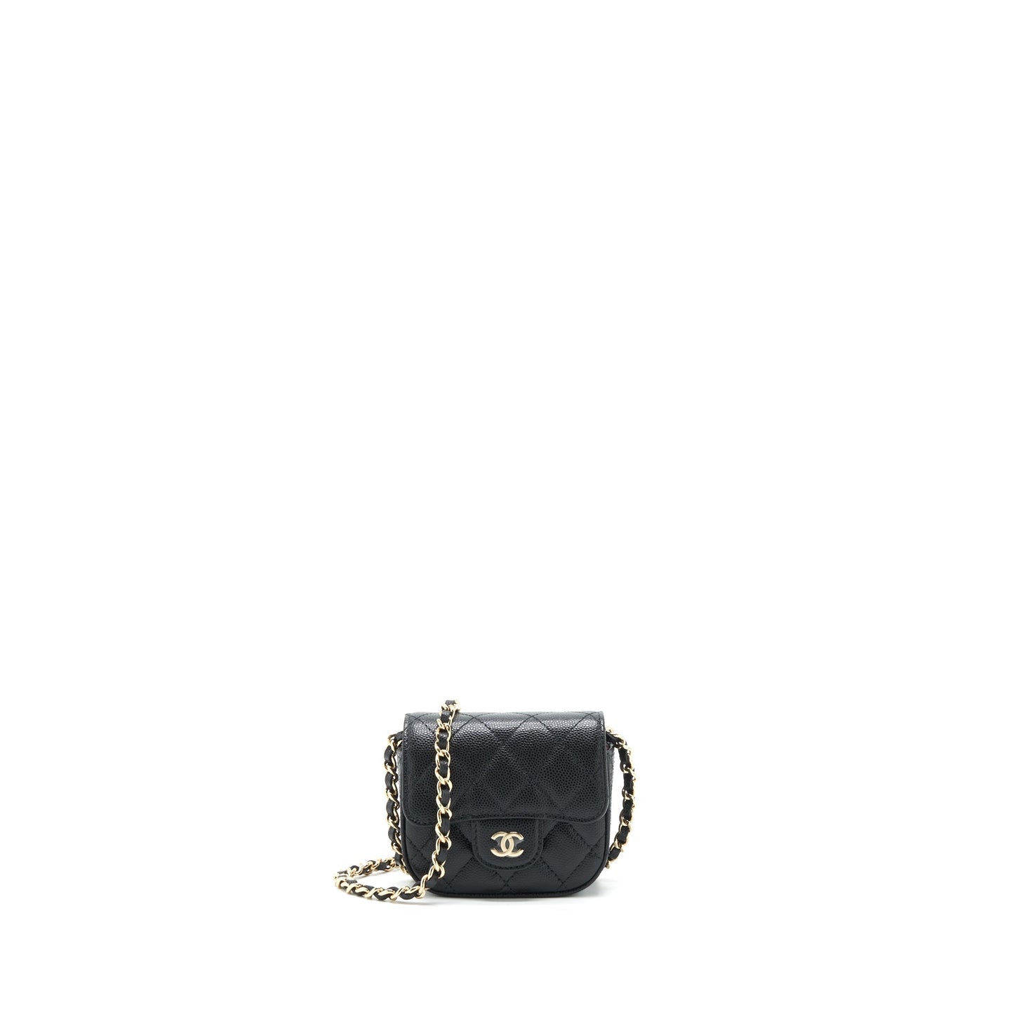 Chanel mini flap Vanity with Chain Caviar black L
