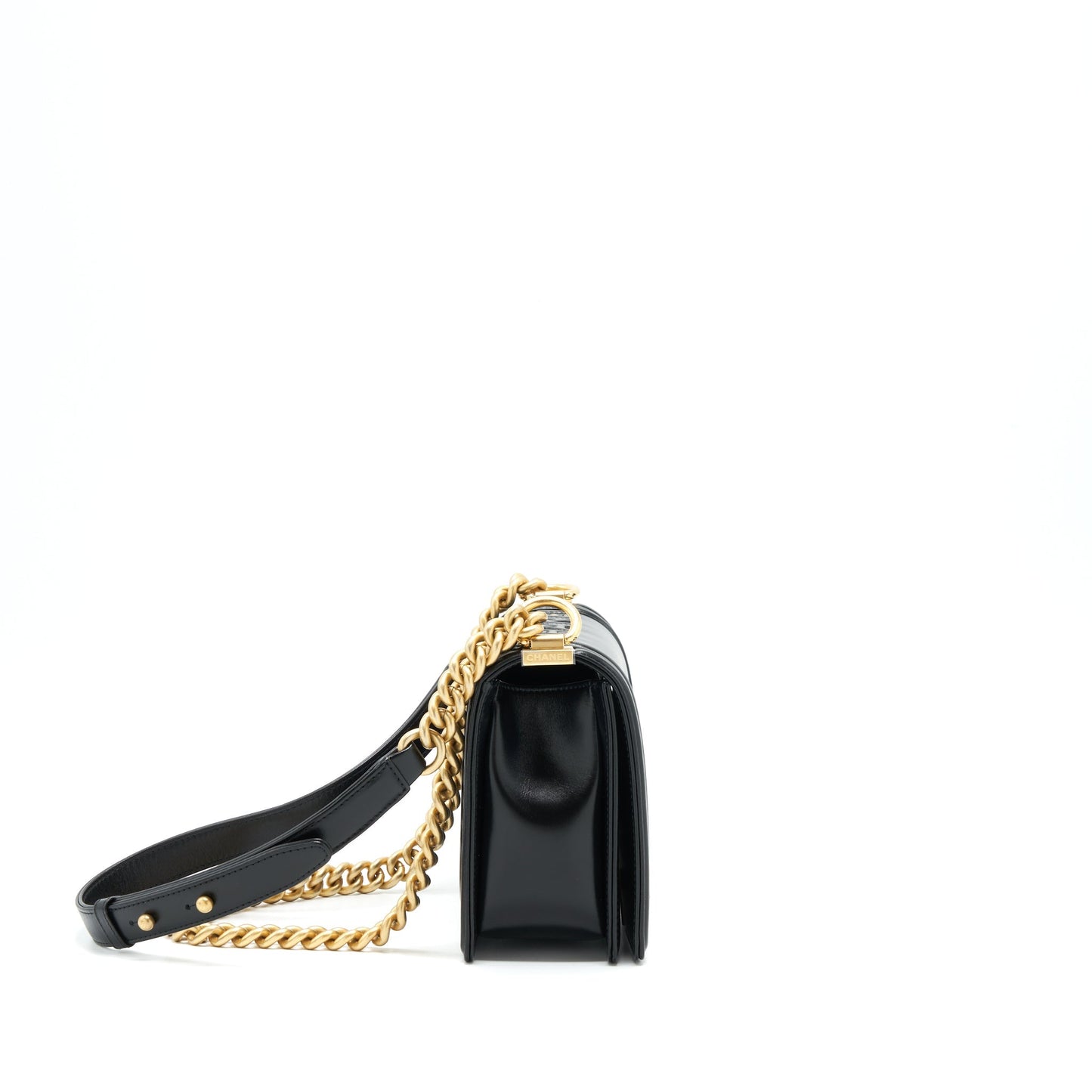 Chanel 22P Mini Boy chain handbag Calfskin black
