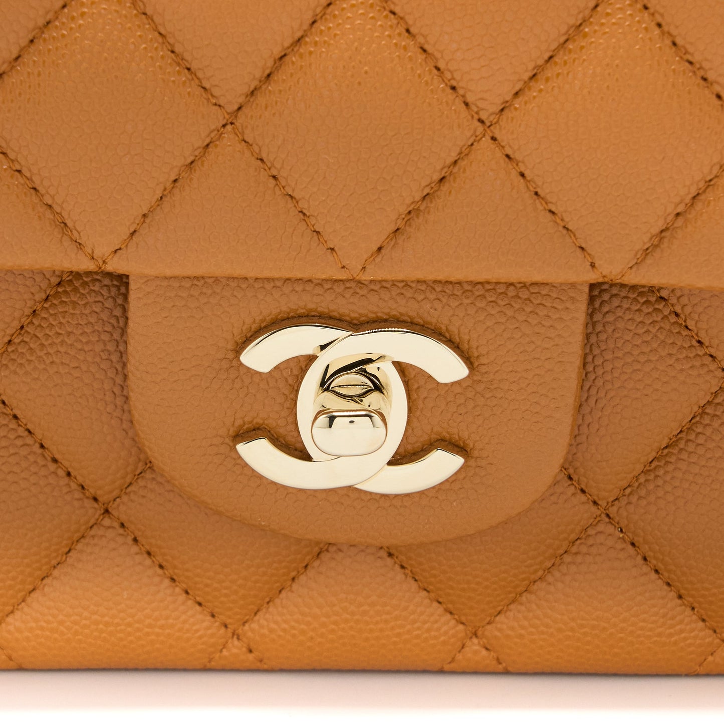 Chanel Medium Classic Double Flap Bag Caviar Caramel L (Microchip)
