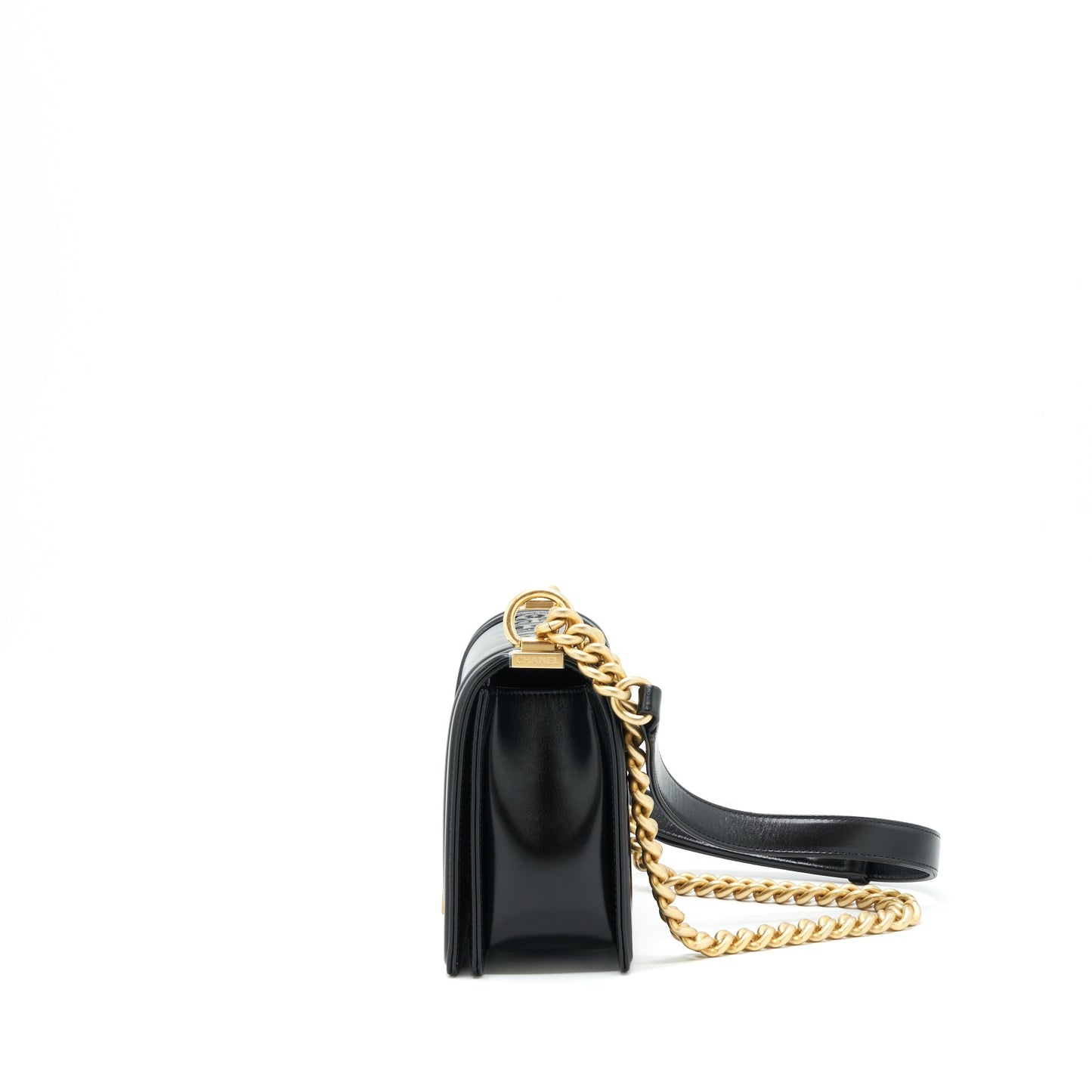 Chanel 22P Mini Boy chain handbag Calfskin black
