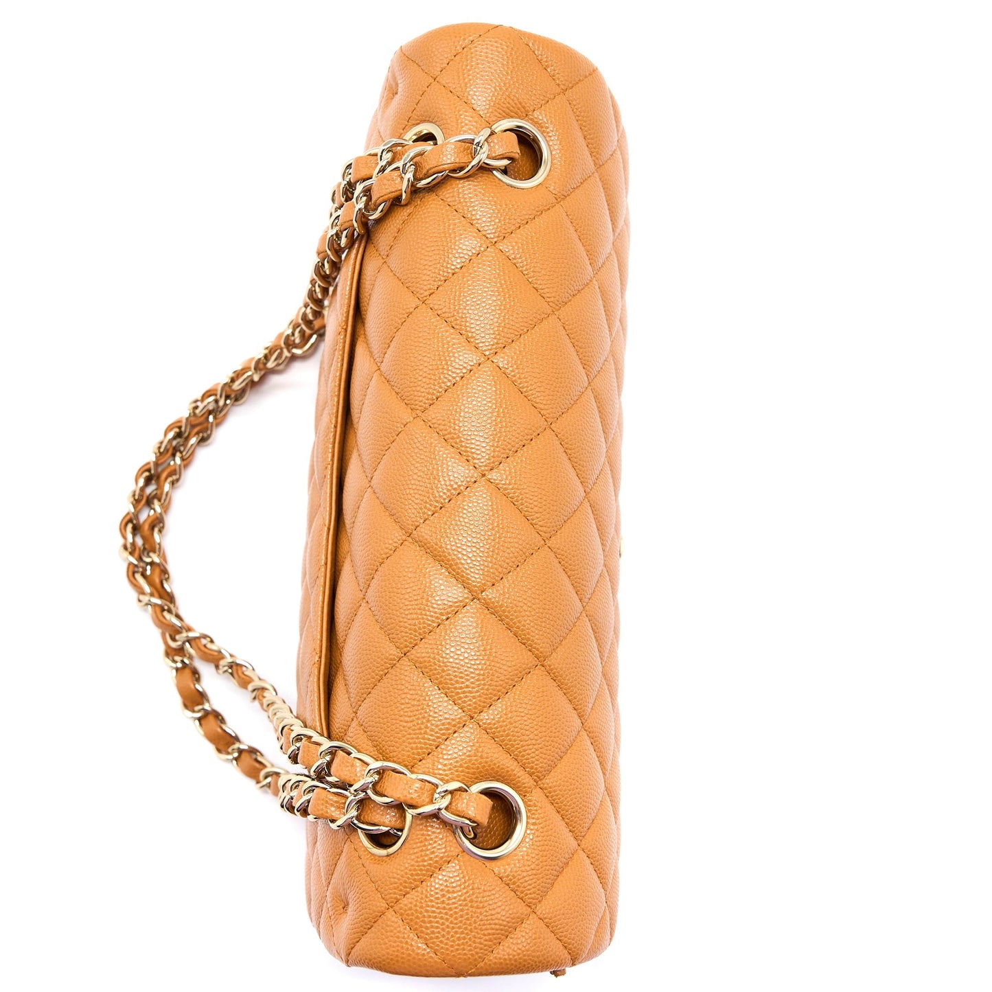 Chanel Medium Classic Double Flap Bag Caviar Caramel L (Microchip)