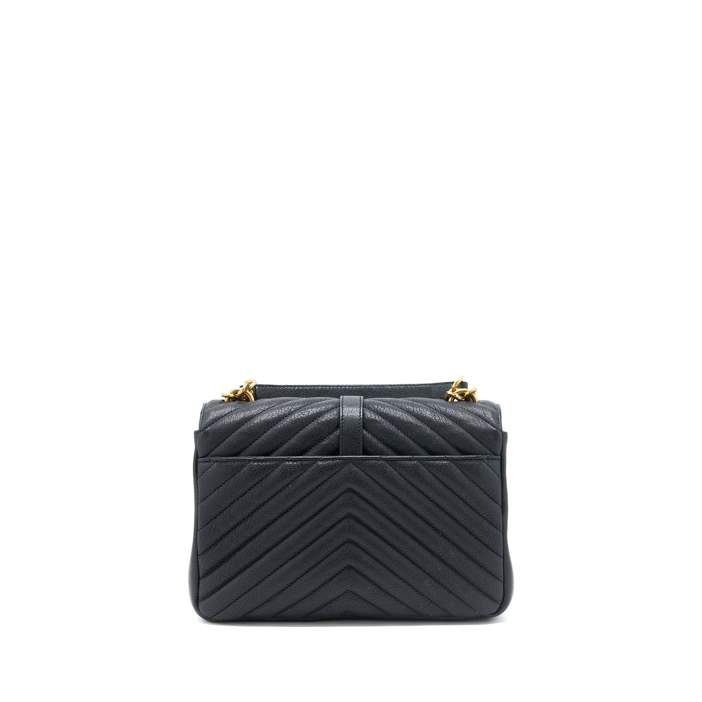 Saint Laurent Quilted Medium College Purse Lambskin Black Brushed