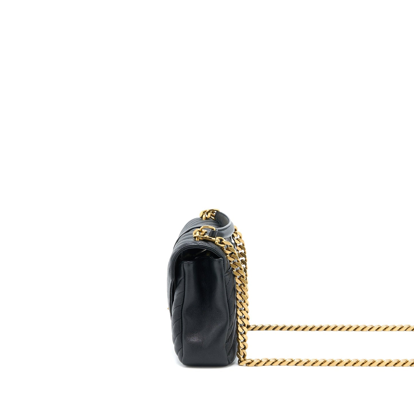 Saint Laurent Quilted Medium College Purse Lambskin Black Brushed