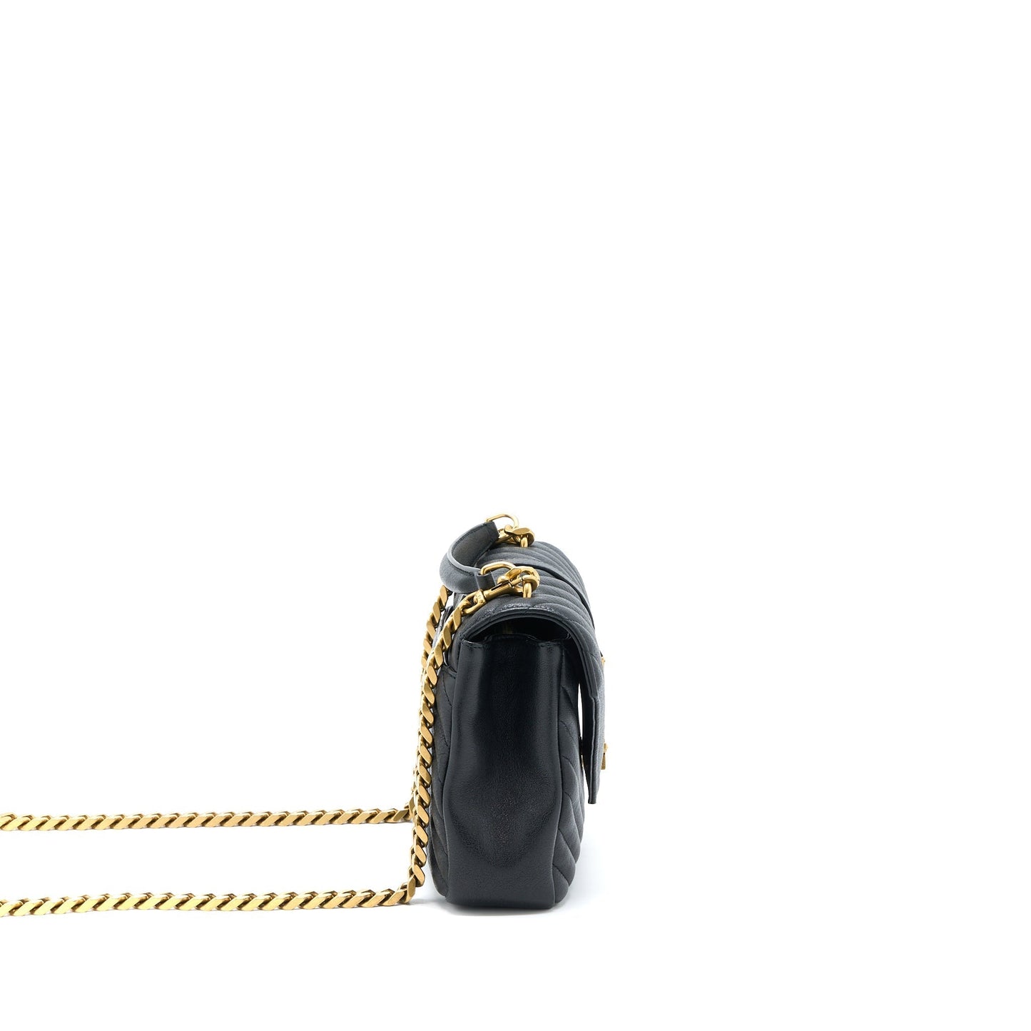 Saint Laurent Quilted Medium College Purse Lambskin Black Brushed