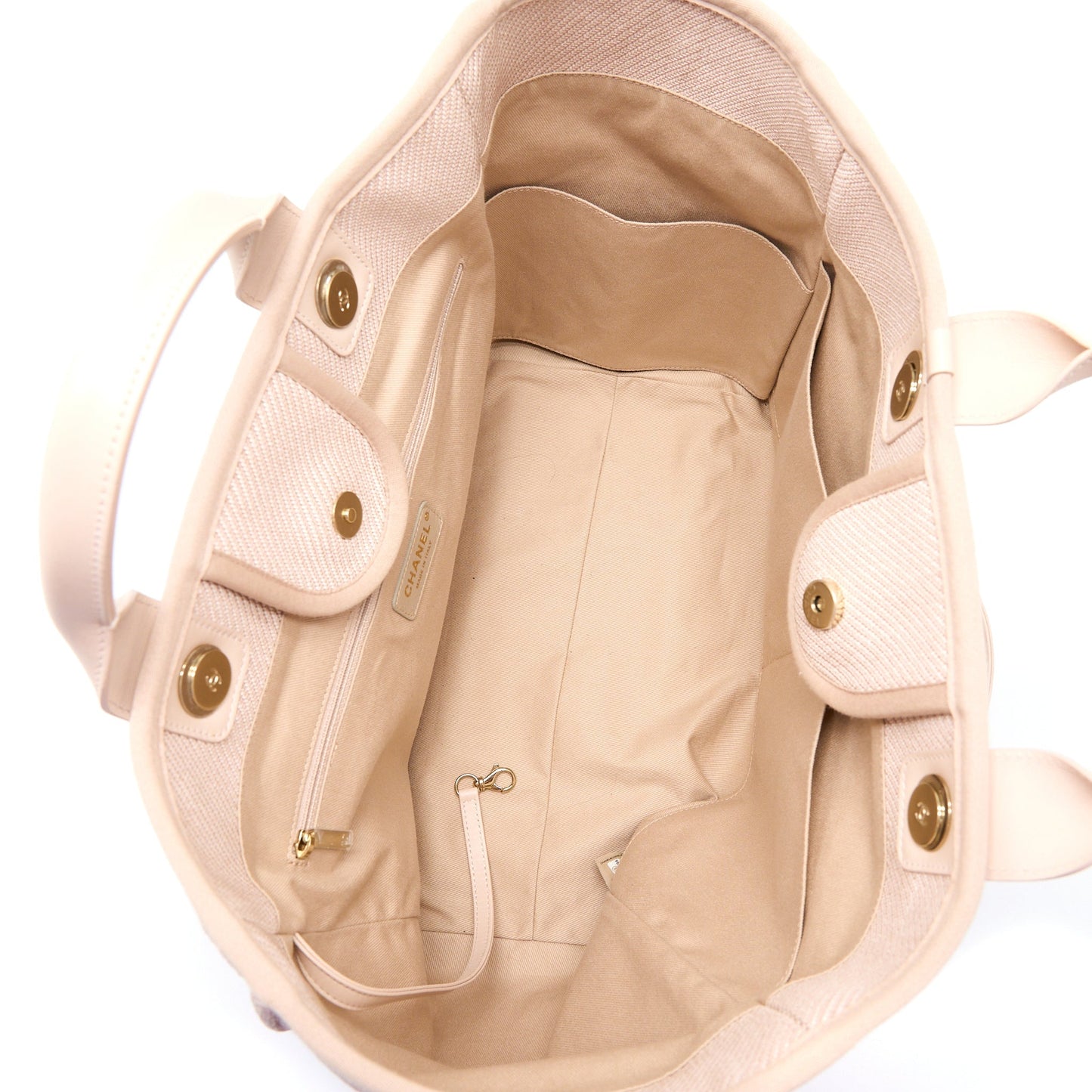 Chanel Deauville Tote Bag Fabric Light Pink L
