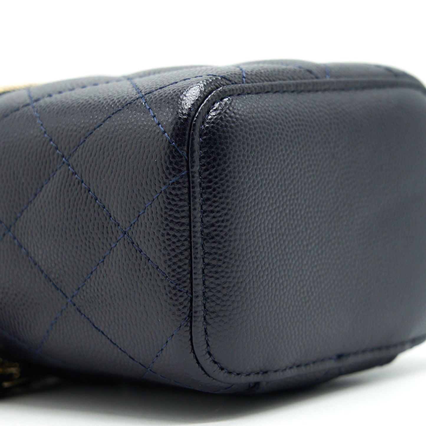 Chanel Small Vanity with Chain Navy Blue with L