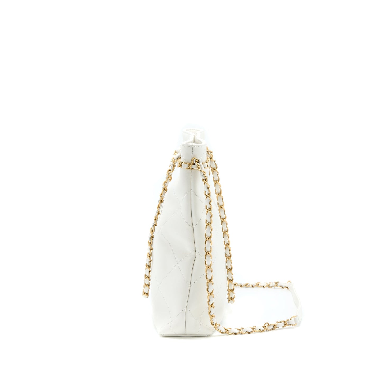 Chanel Tote Bag Quilted Calfskin White Brushed