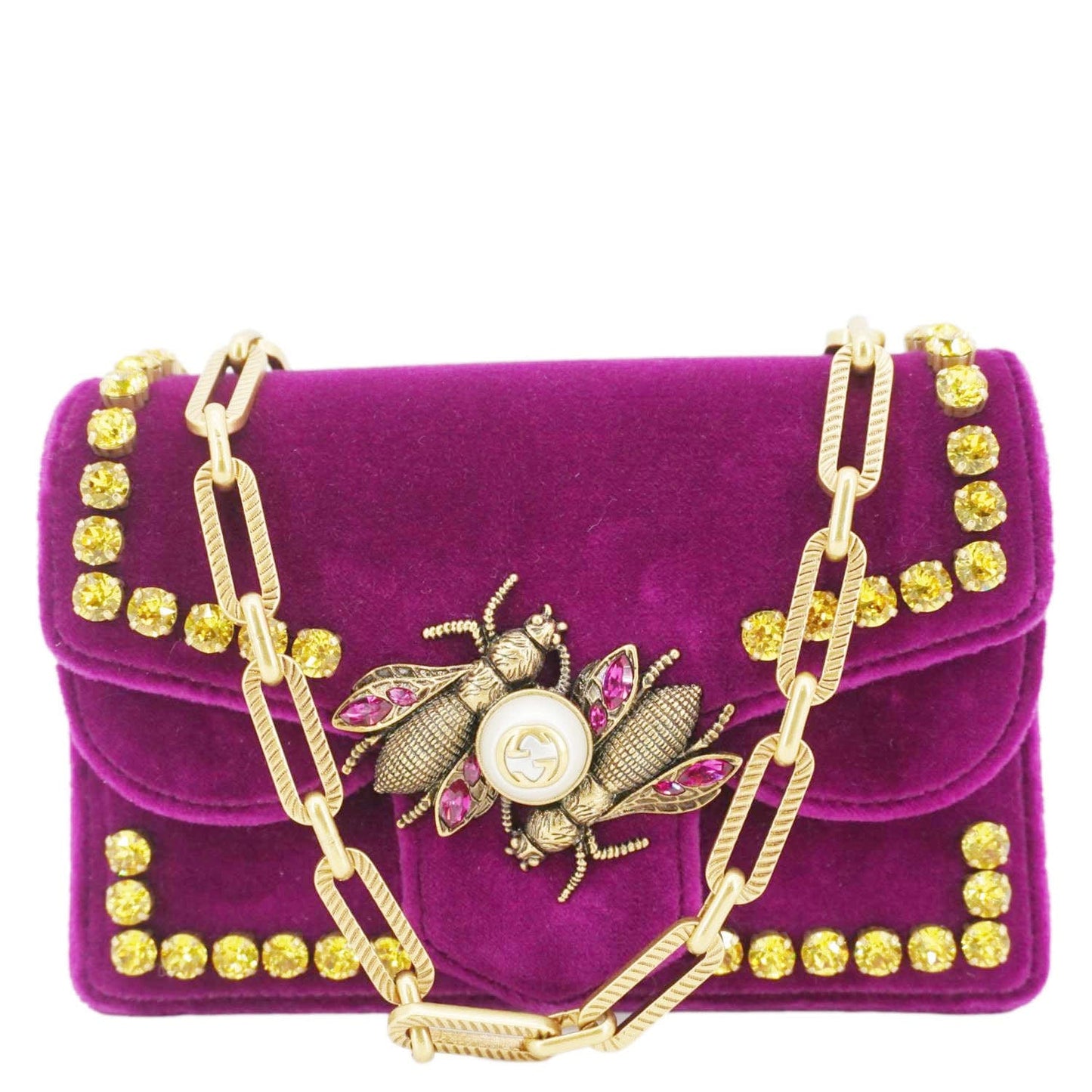 Gucci Velvet Crystal Bee Broadway 489218