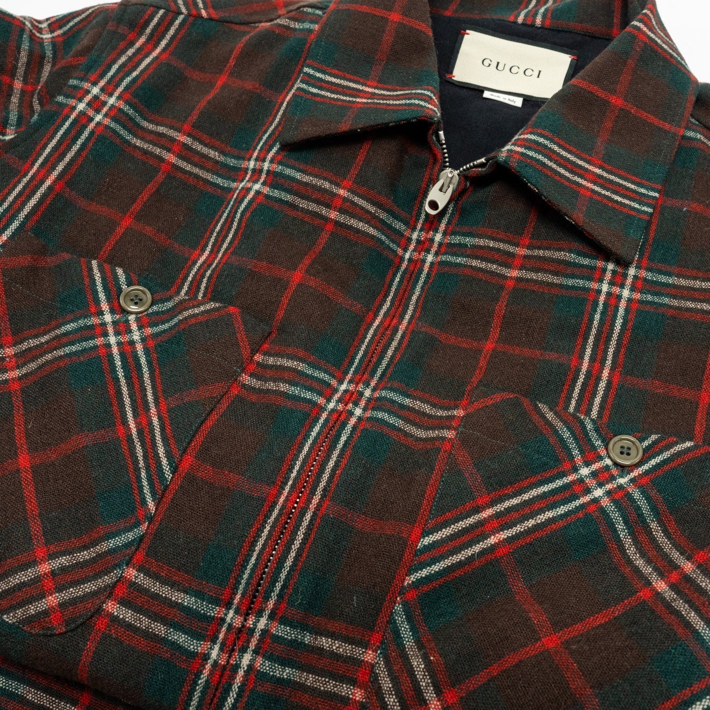 GUCCI Size 46 Men?s Checked Wool Jacket Multicolour