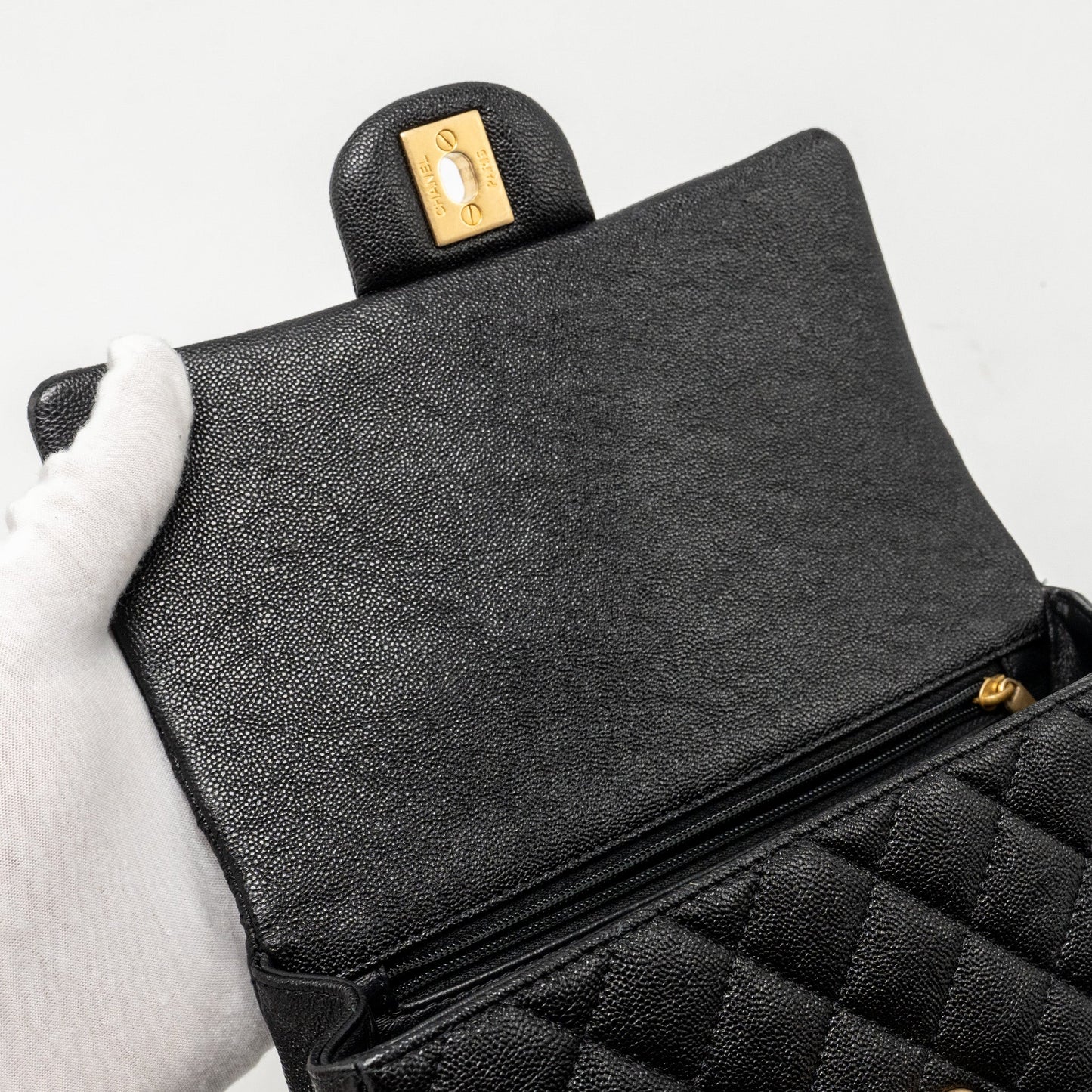 Chanel Top Handle Mini Rectangular Flap Bag Caviar BLACK