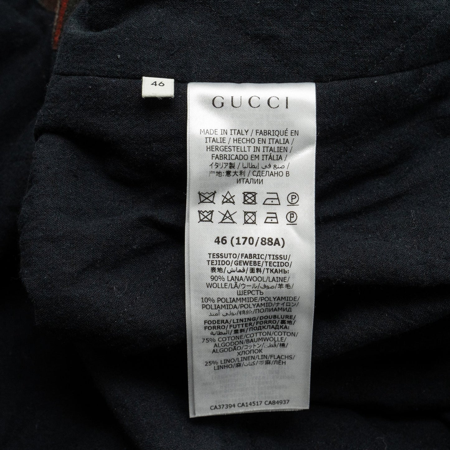 GUCCI Size 46 Men?s Checked Wool Jacket Multicolour
