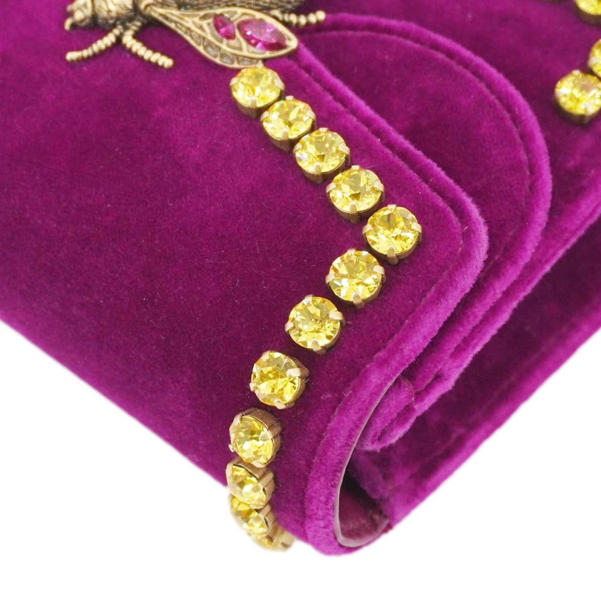 Gucci Velvet Crystal Bee Broadway 489218