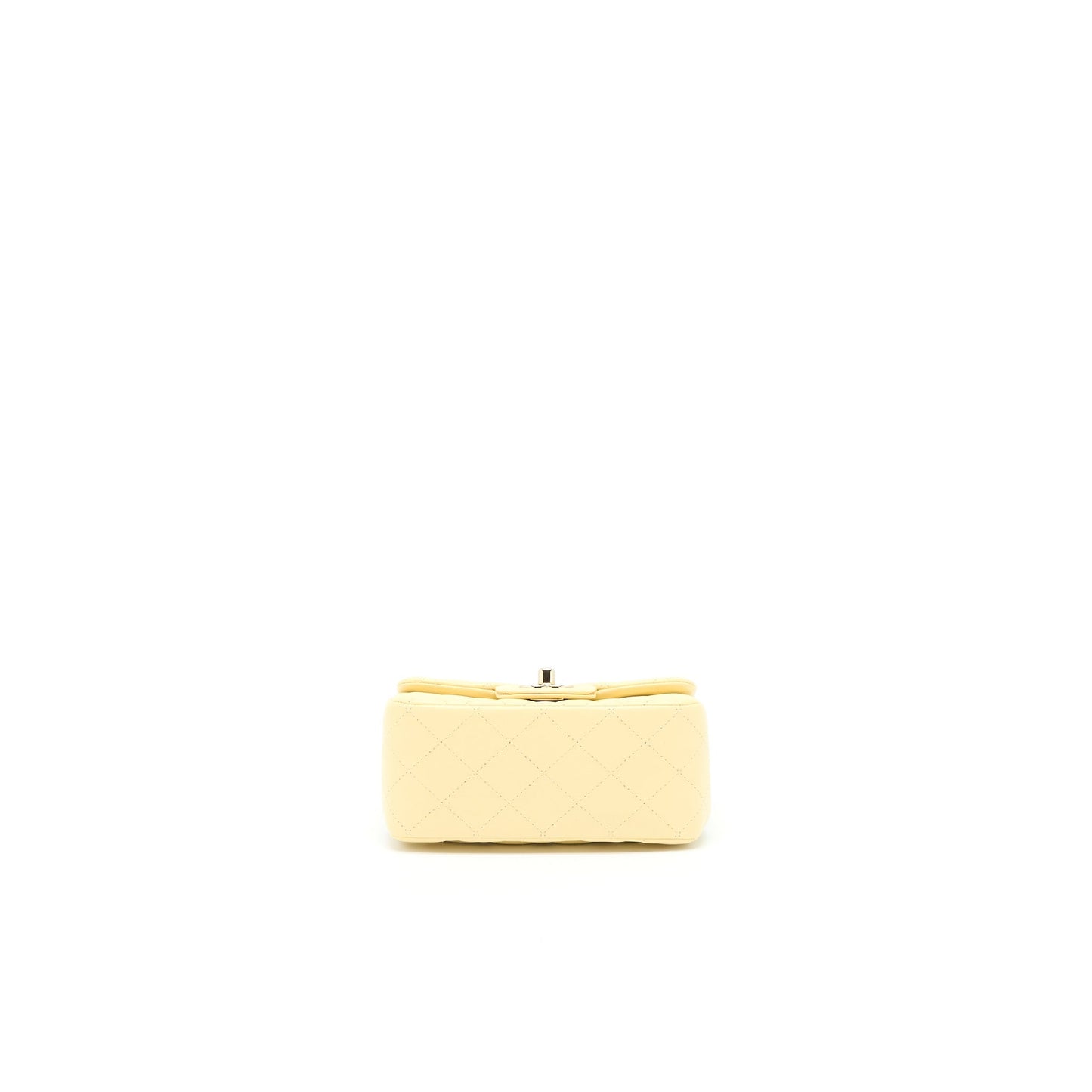 Chanel Mini Square Flap Bag Lambskin Light Yellow L