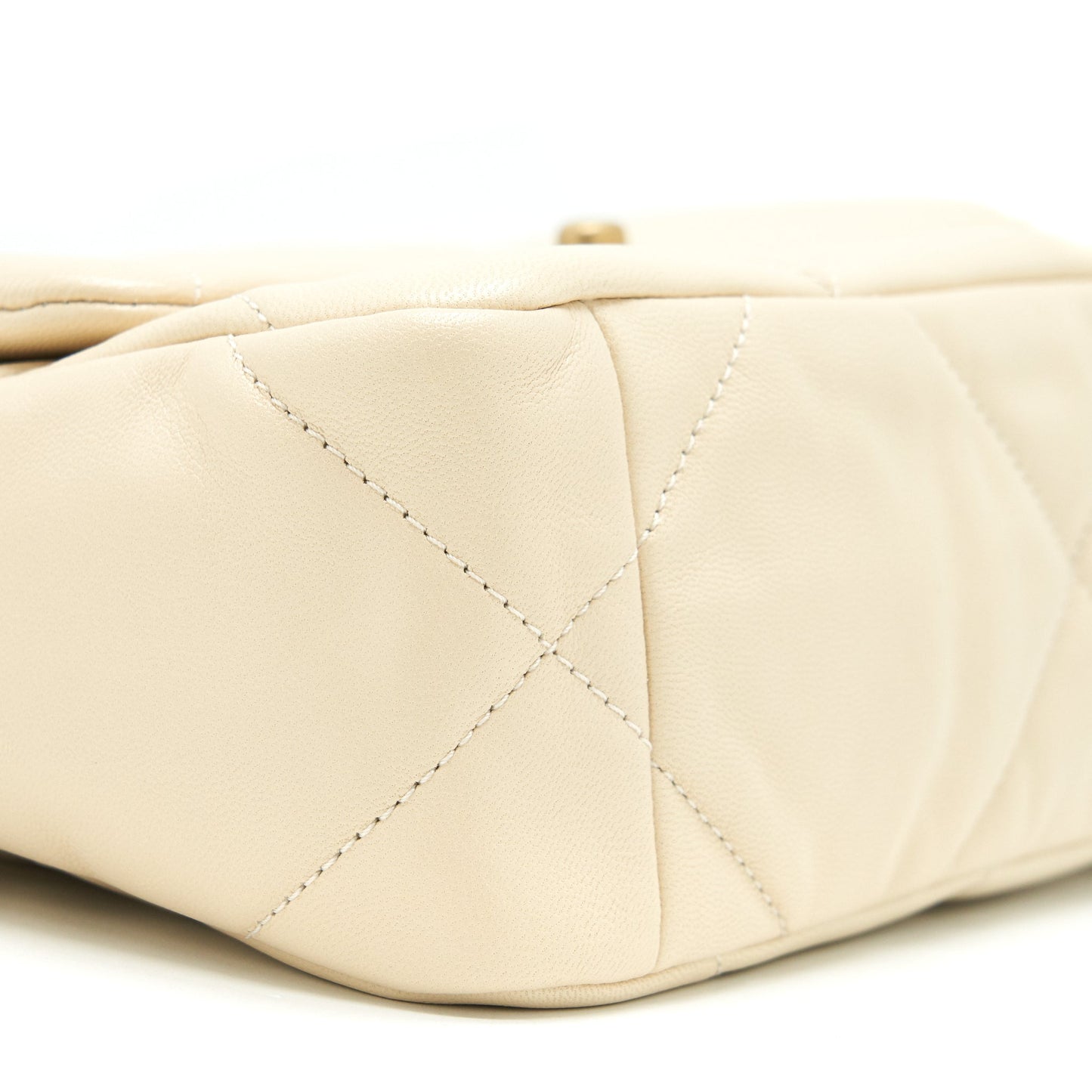 Chanel Small 19 Bag 19K Shiny Goatskin Beige