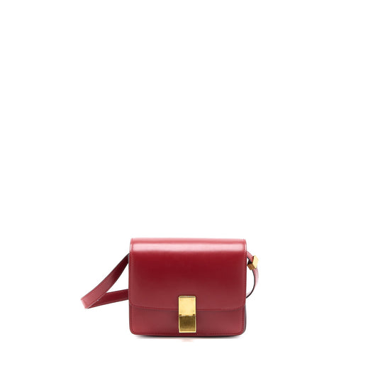 Celine Small Classic Box Purse Calfskin Red