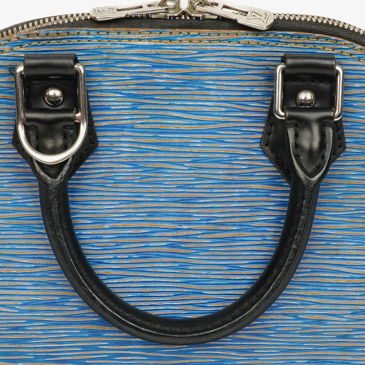 Louis Vuitton Alma BB Blue Denim EPI Leather Handbag