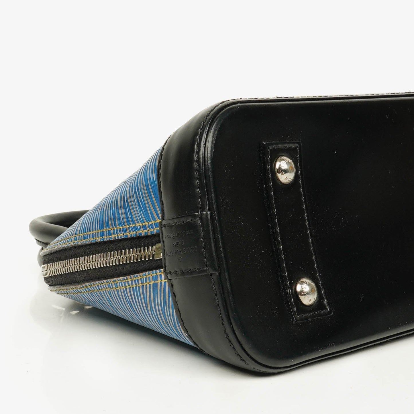 Louis Vuitton Alma BB Blue Denim EPI Leather Handbag