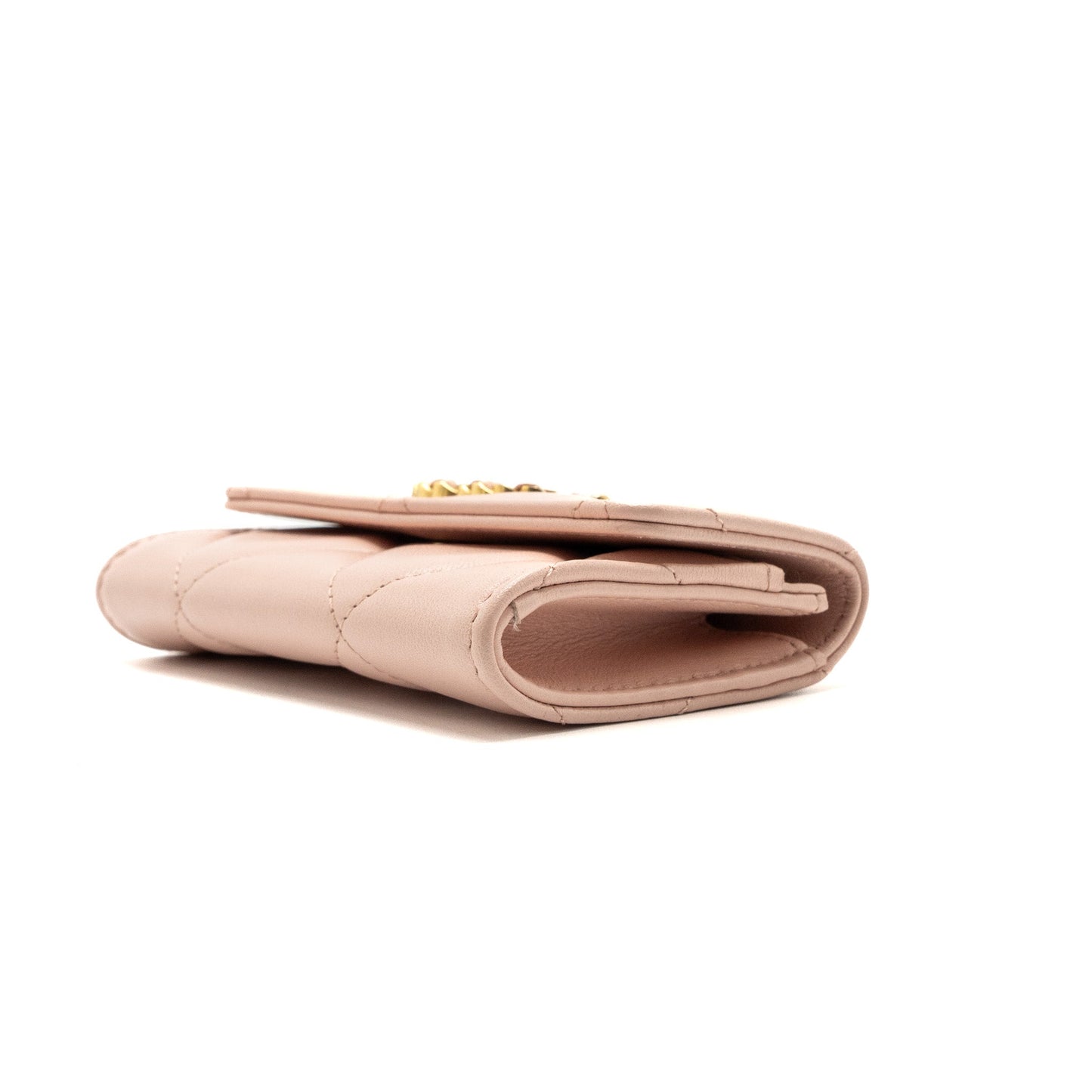 Chanel 19 Card Holder Lambskin Light Pink  (microchip)