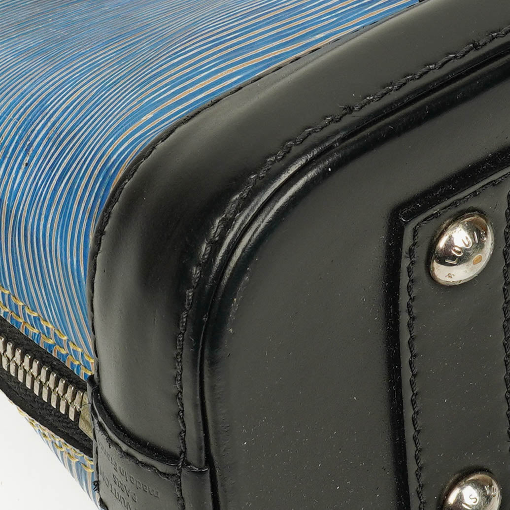 Louis Vuitton Alma BB Blue Denim EPI Leather Handbag
