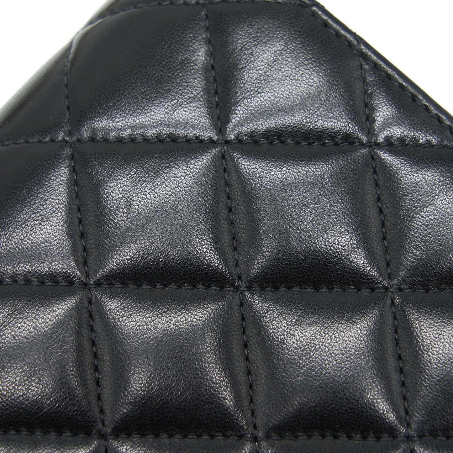 Chanel  Quilted Mini Flap Bag With Chain Lambskin Black
