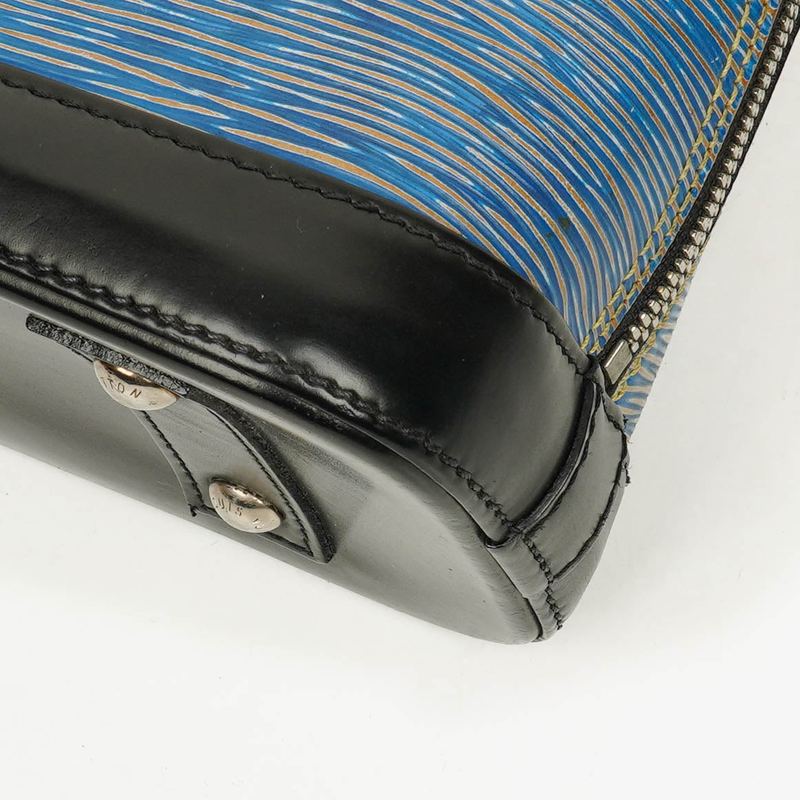 Louis Vuitton Alma BB Blue Denim EPI Leather Handbag